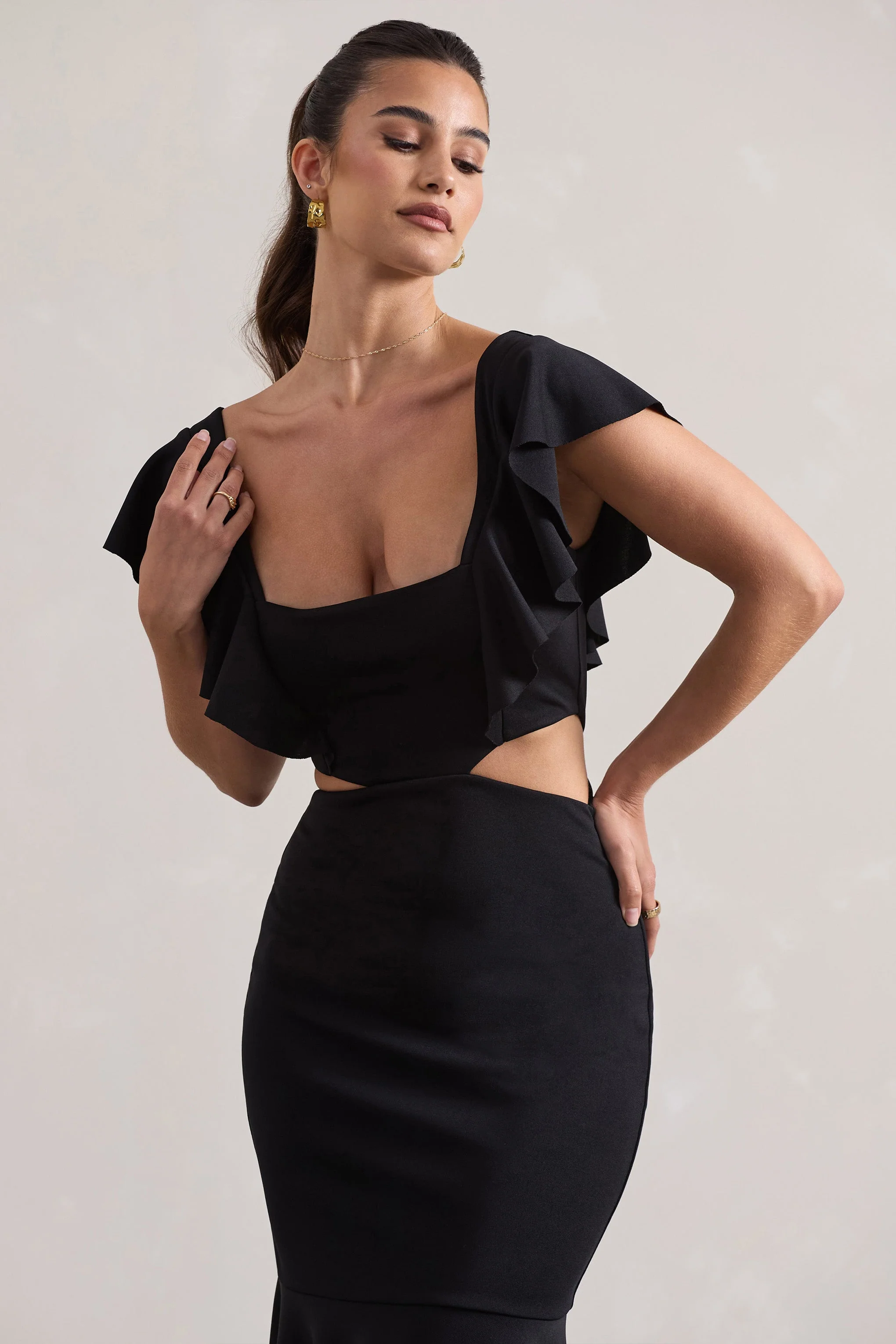 3939-macey-black-square-neck-cut-out-ruffled-midi-dress-1.webp