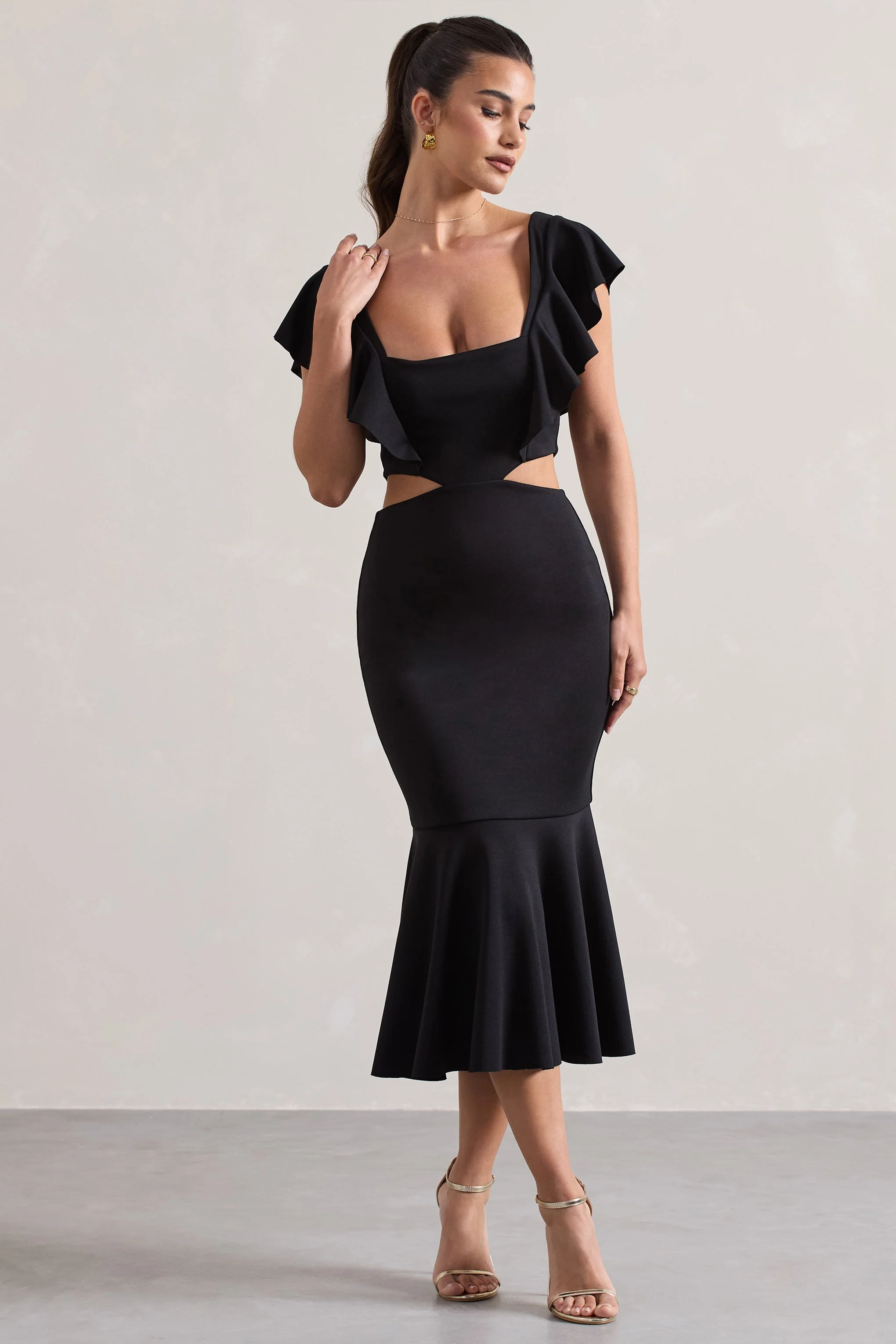 3939-macey-black-square-neck-cut-out-ruffled-midi-dress-1.webp