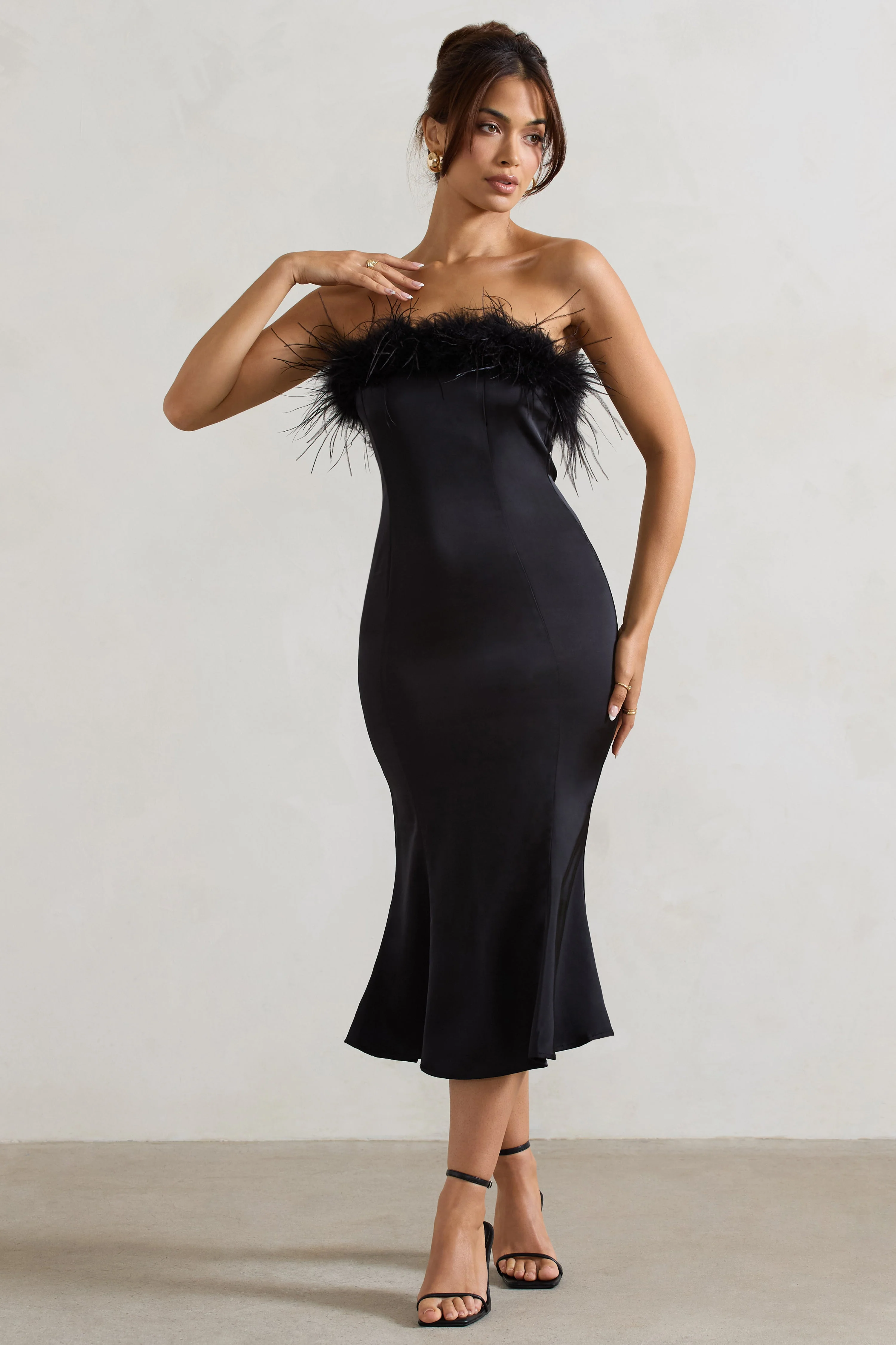 3992-one-and-only-black-satin-feather-trim-bandeau-midi-dress-1.webp