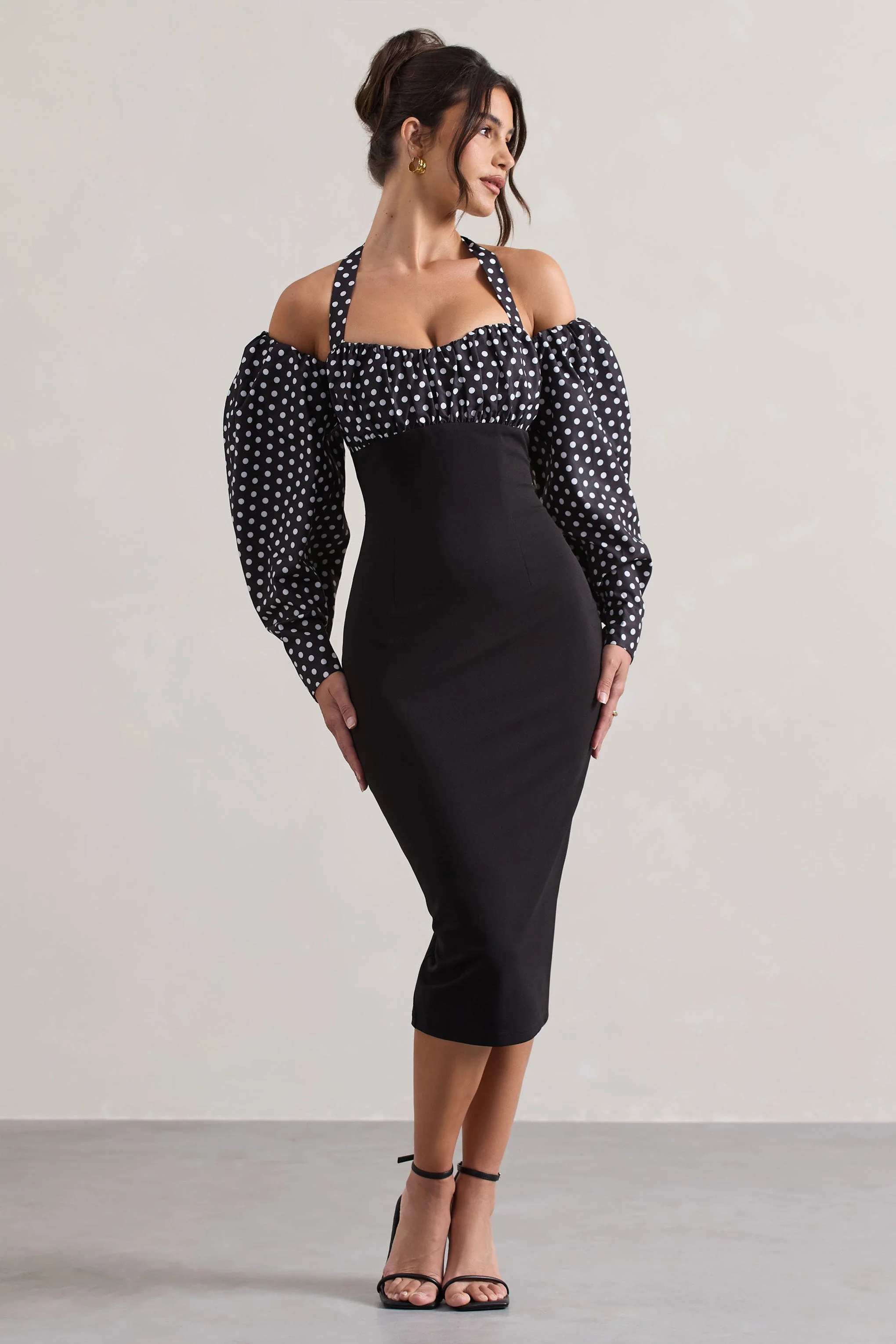 4513-couture-client-black-white-polka-dot-halter-neck-puff-sleeve-midi-dress-1.webp