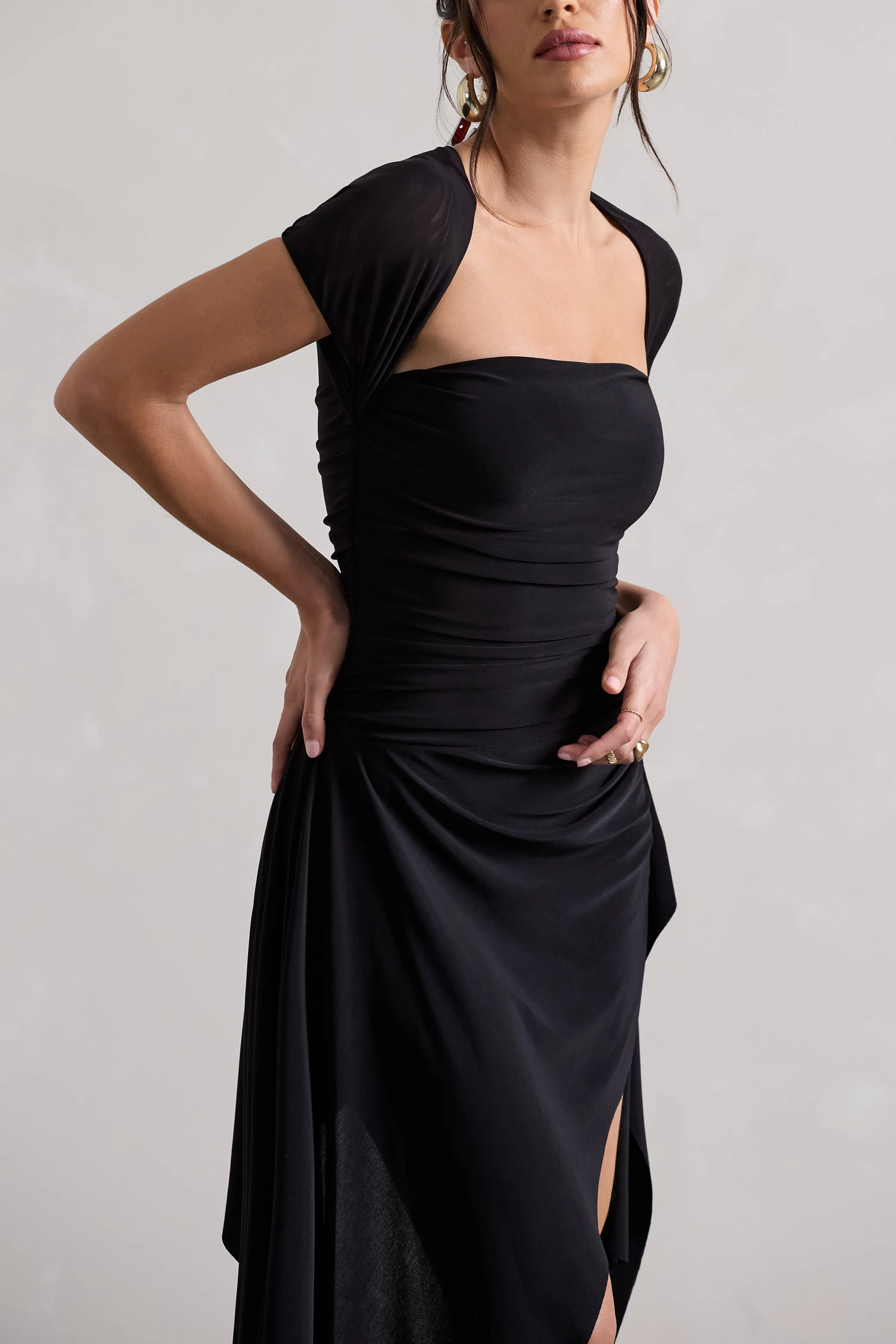 4600-corsica-black-gathered-mesh-long-sleeve-draped-mini-dress-1.webp