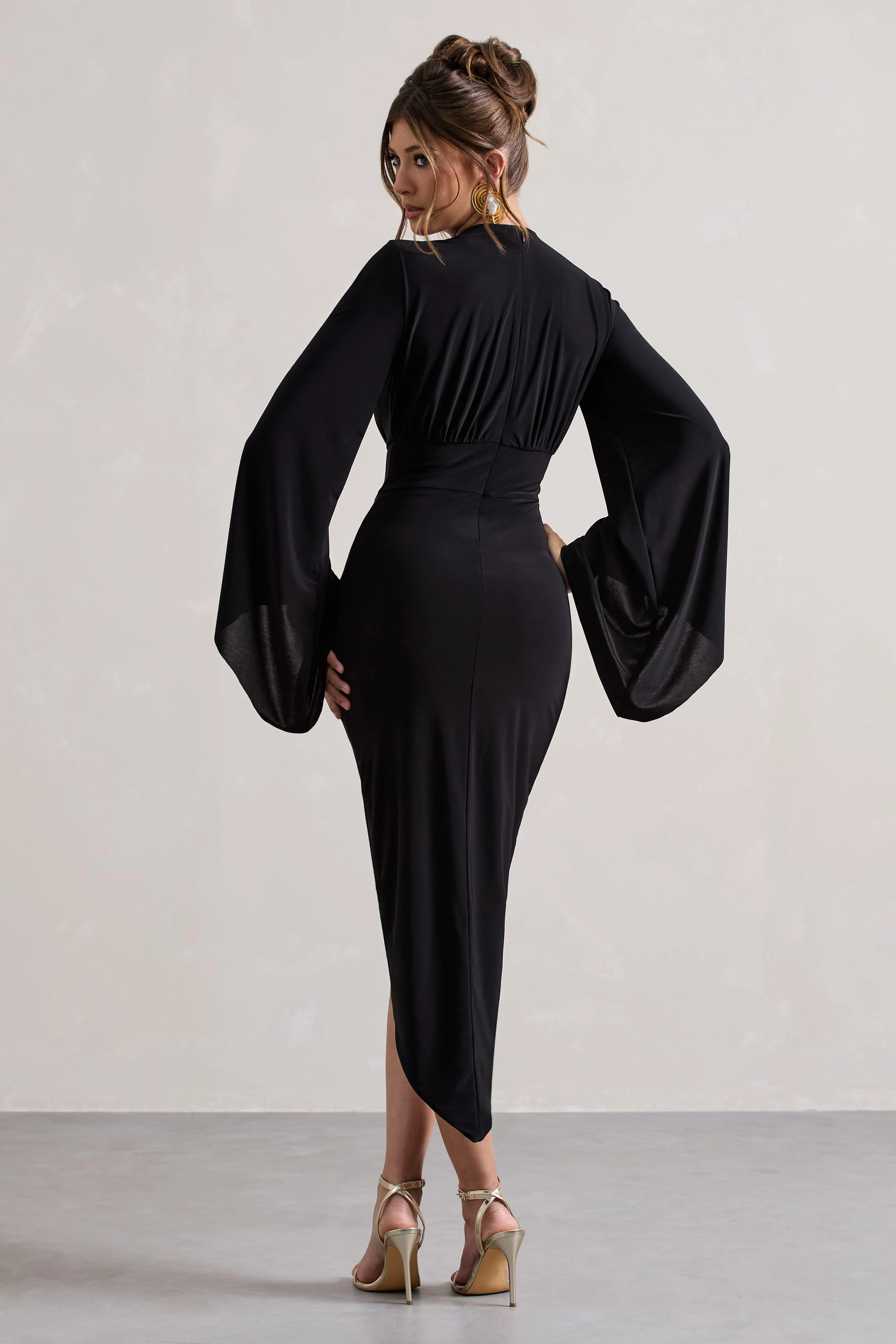 4629-lennox-black-drape-sleeve-gathered-midi-dress-1.webp