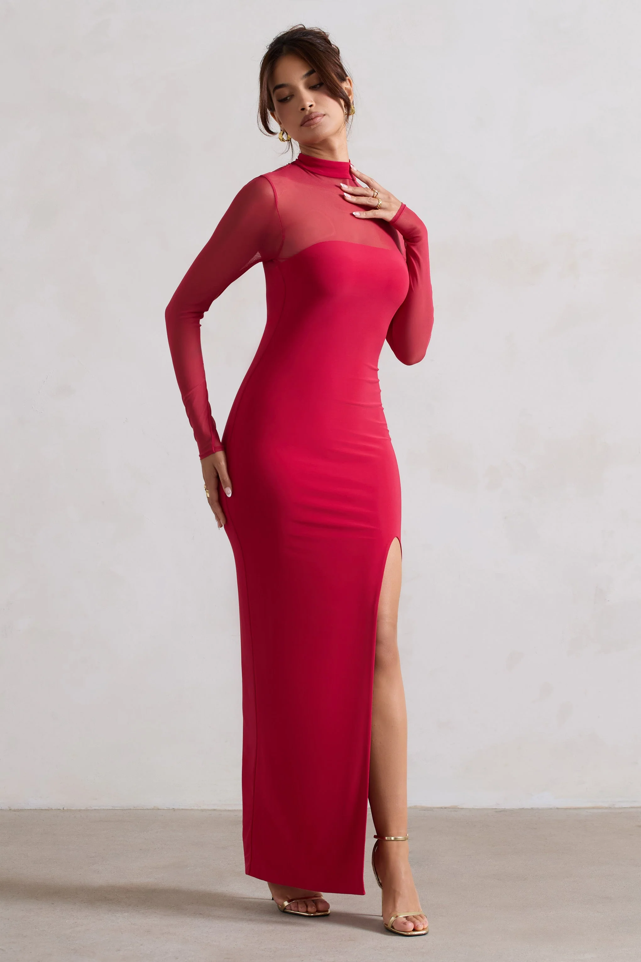 4949-enchantress-red-high-neck-split-maxi-dress-with-mesh-sleeves-1.webp