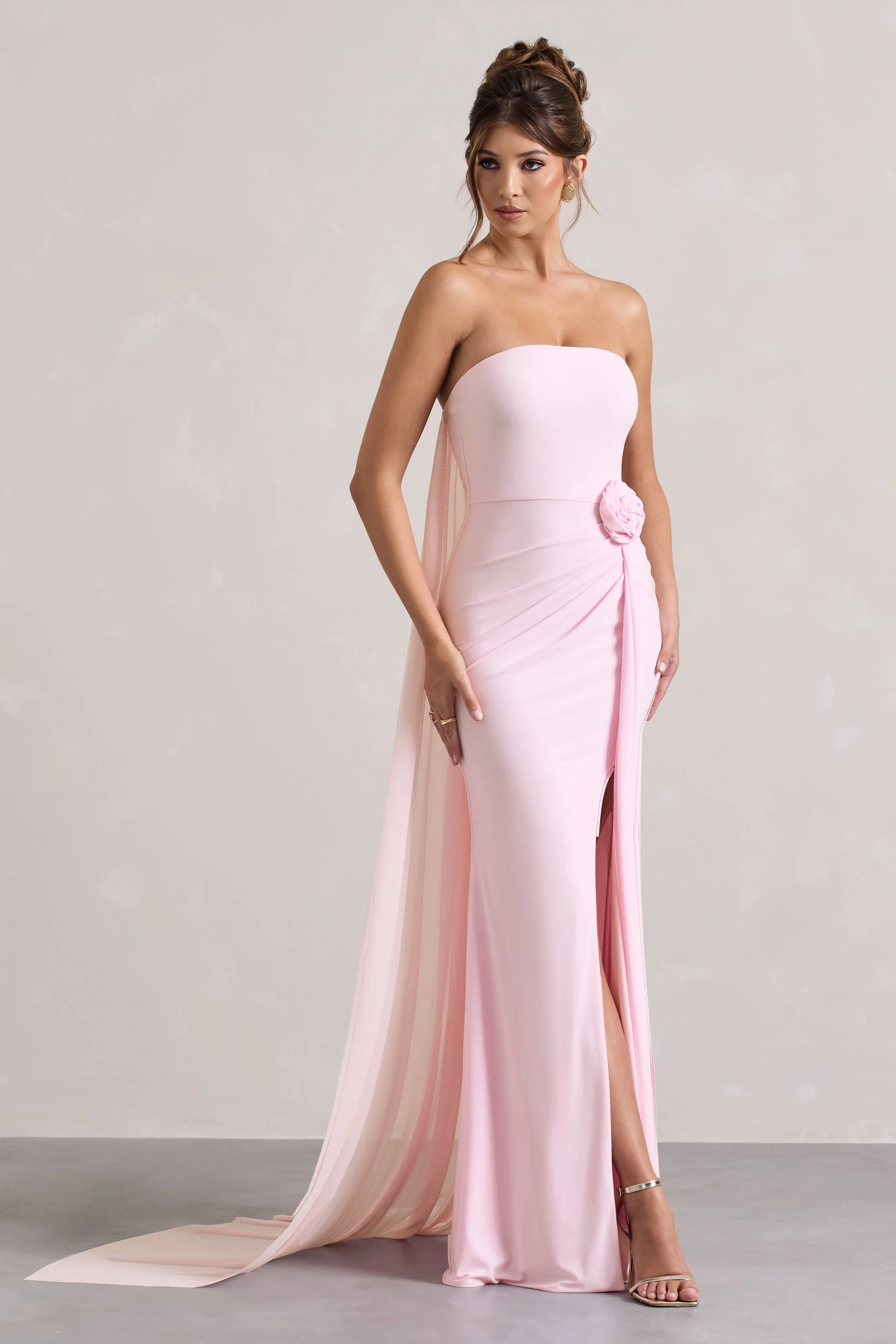 5508-more-to-come-pink-strapless-wrap-cape-maxi-dress-with-corsage-1.webp
