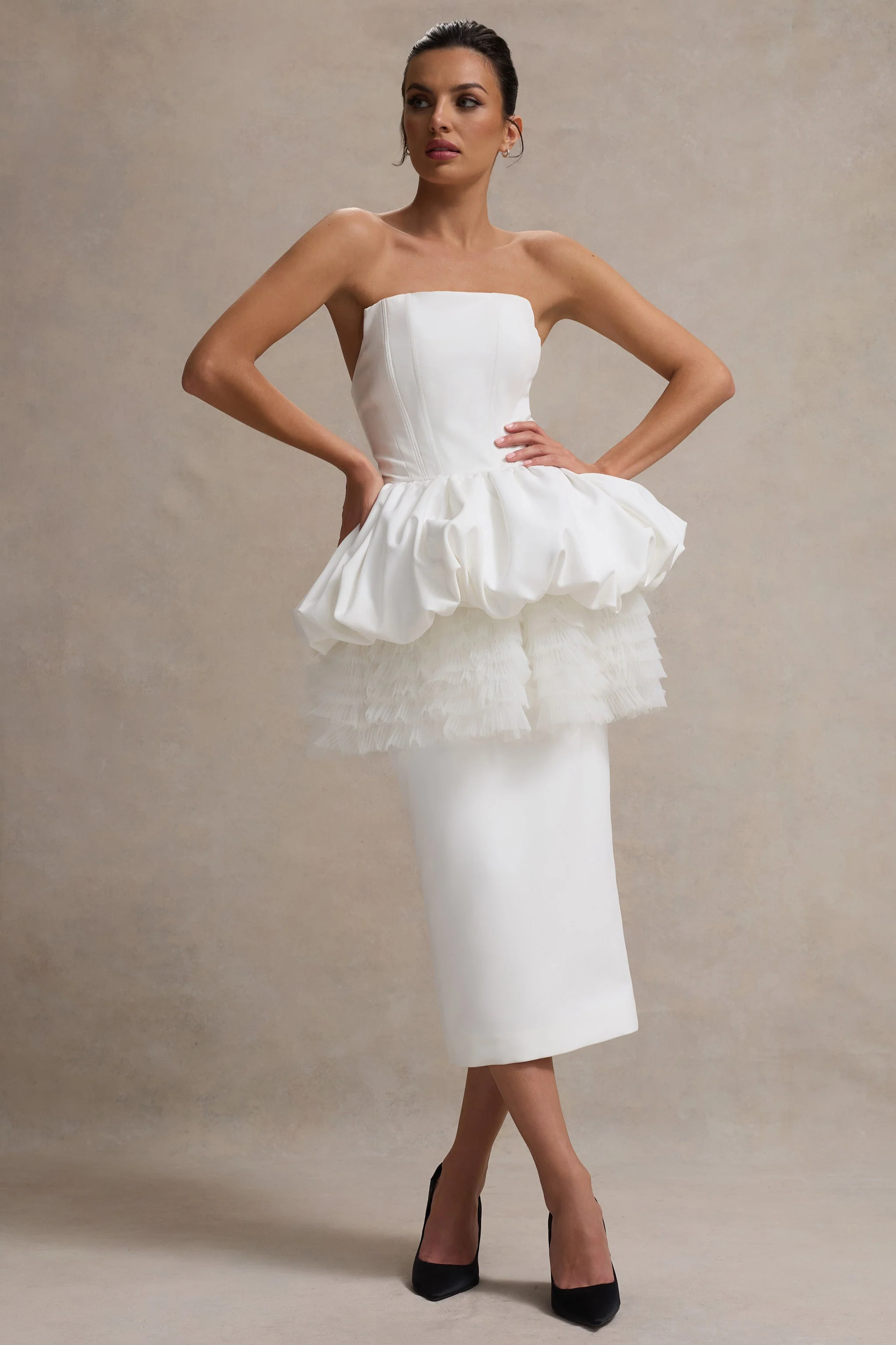 5598-jones-white-strapless-midi-dress-with-tulle-peplum-waist-1.webp
