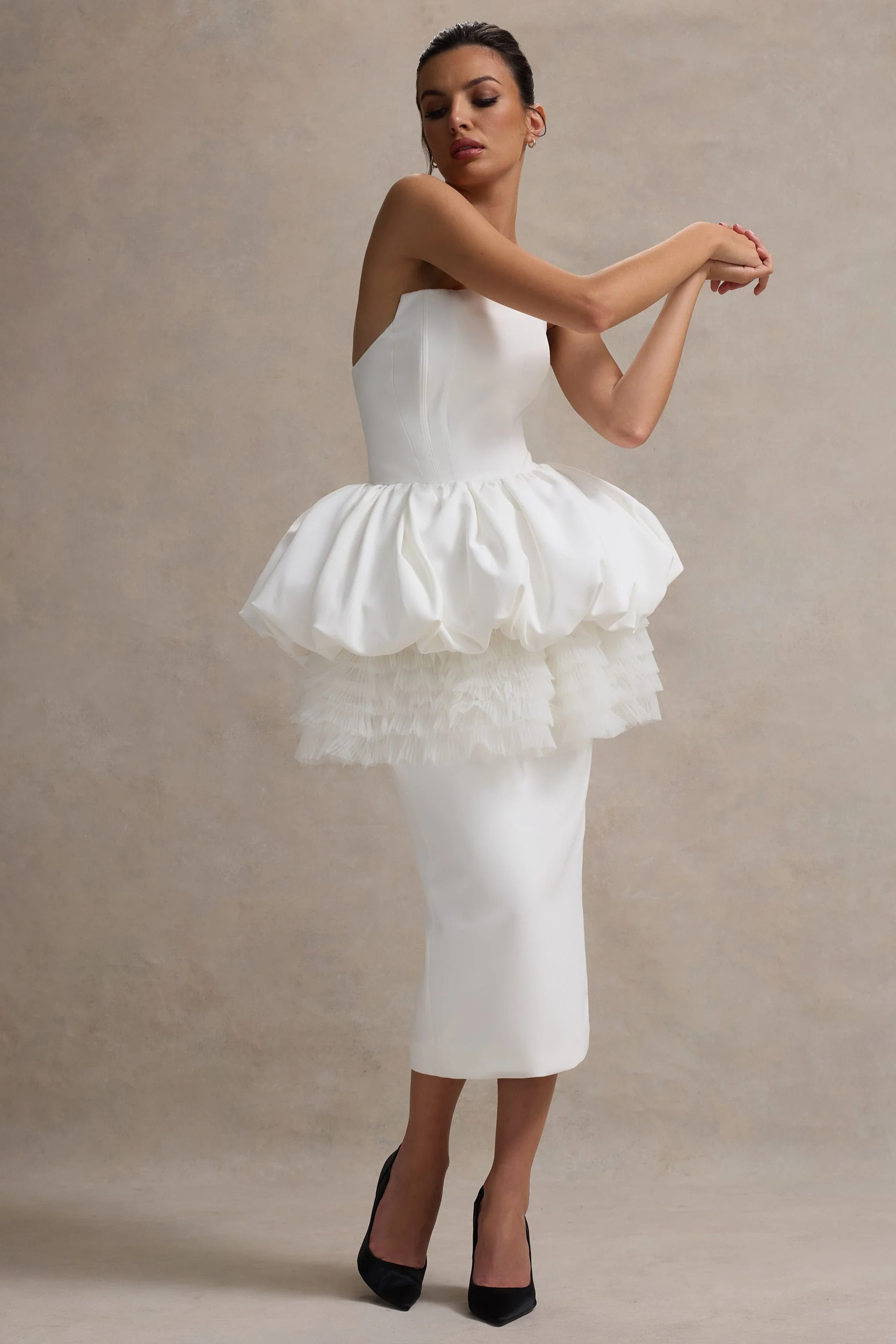 5598-jones-white-strapless-midi-dress-with-tulle-peplum-waist-1.webp
