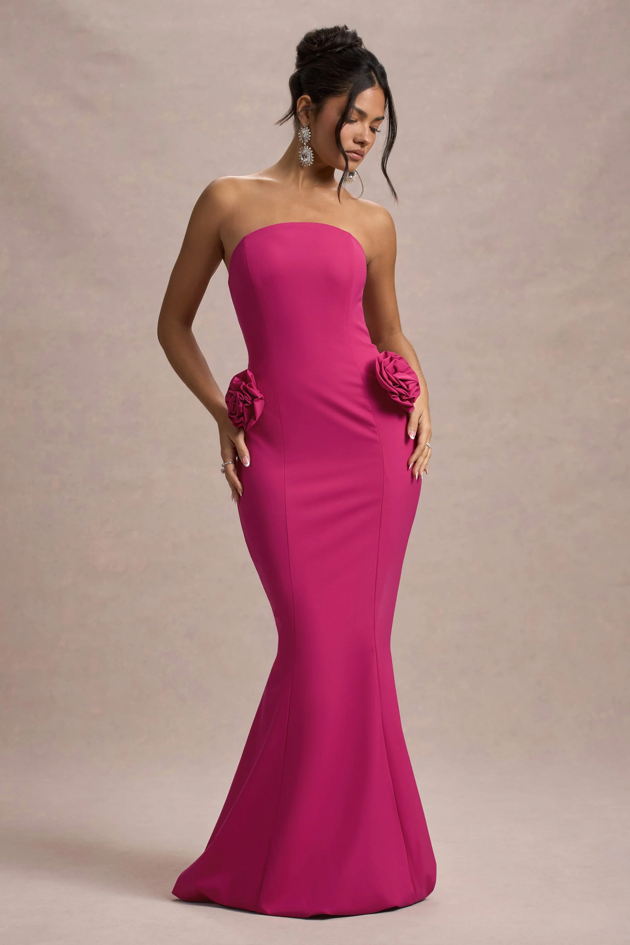 5736-best-of-the-best-dark-pink-strapless-fishtail-maxi-dress-with-corsages-1.webp
