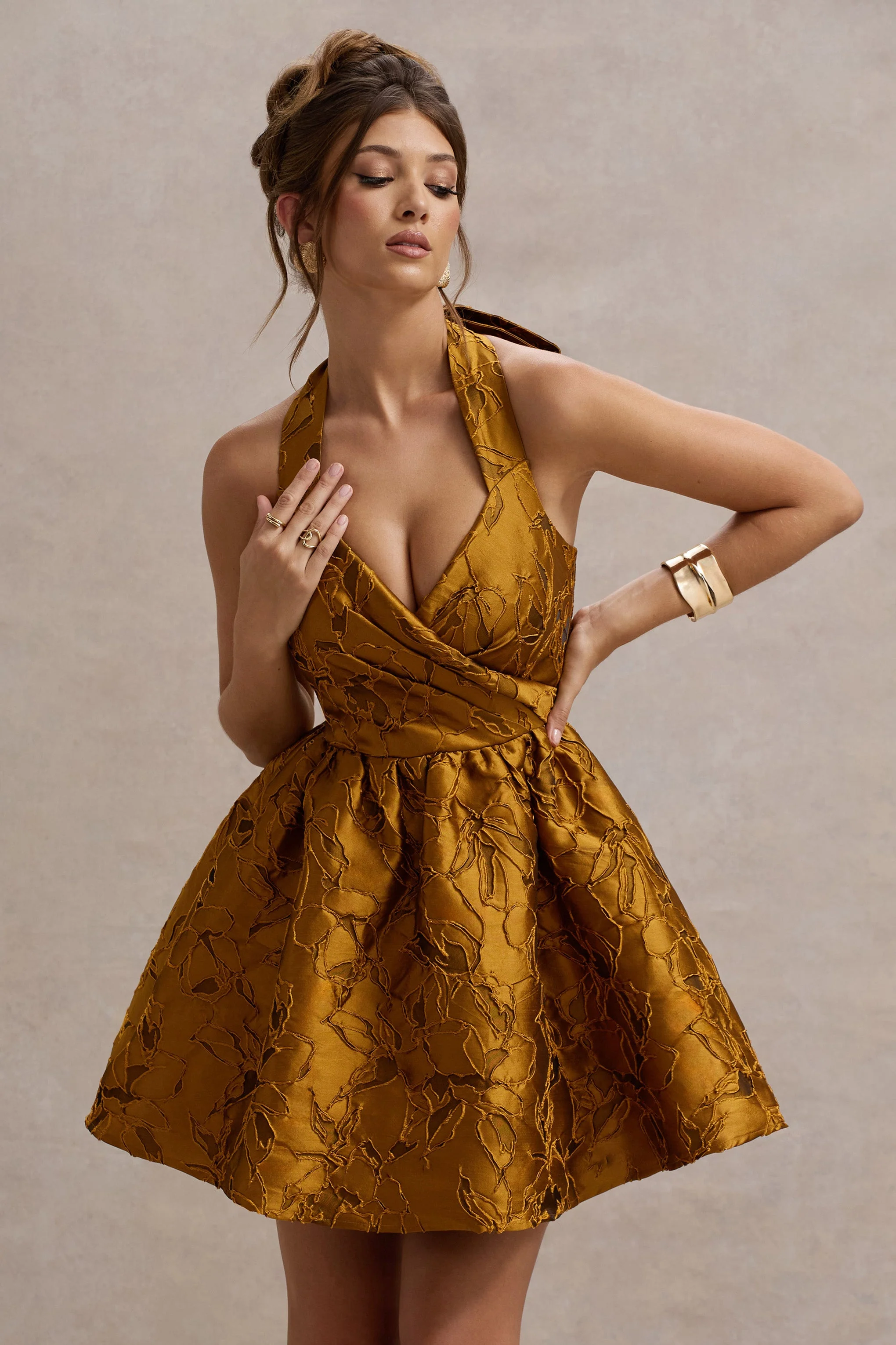 5841-pixi-mustard-floral-print-sweetheart-neck-mini-dress-1.webp
