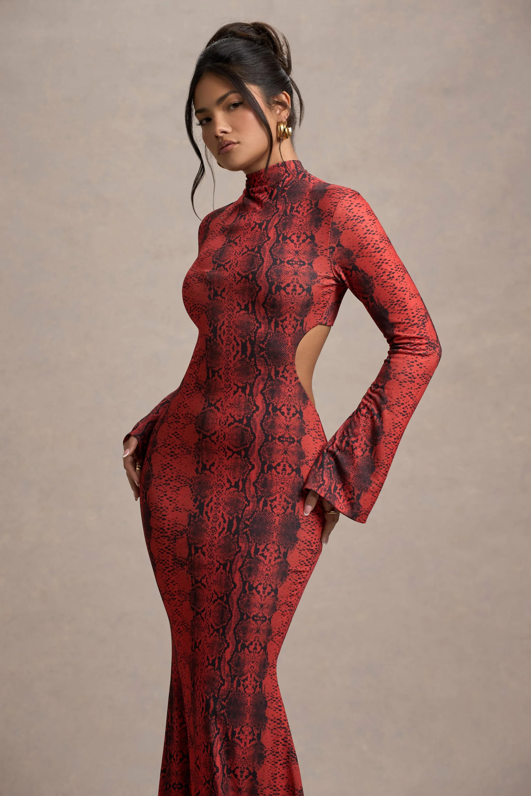 5974-arabia-red-snake-print-high-neck-cut-out-maxi-dress-1.webp