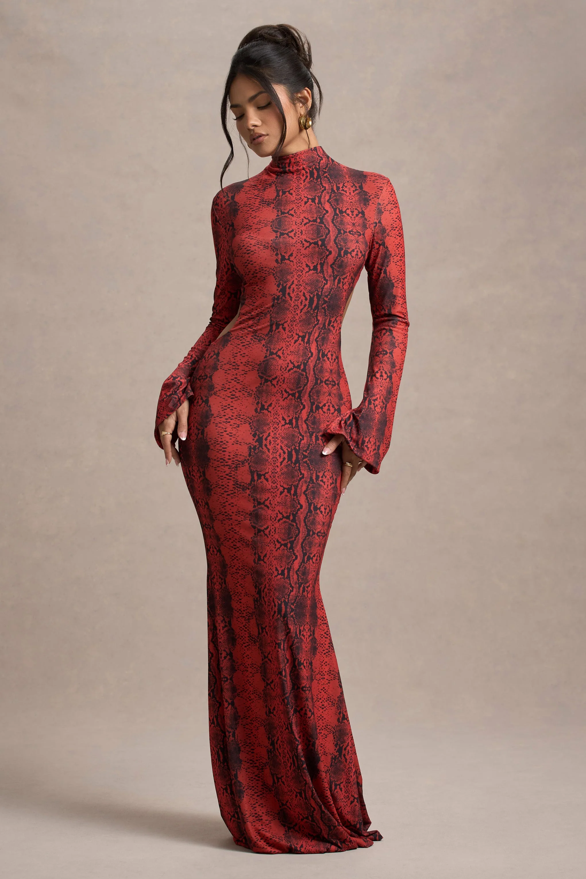 5974-arabia-red-snake-print-high-neck-cut-out-maxi-dress-1.webp