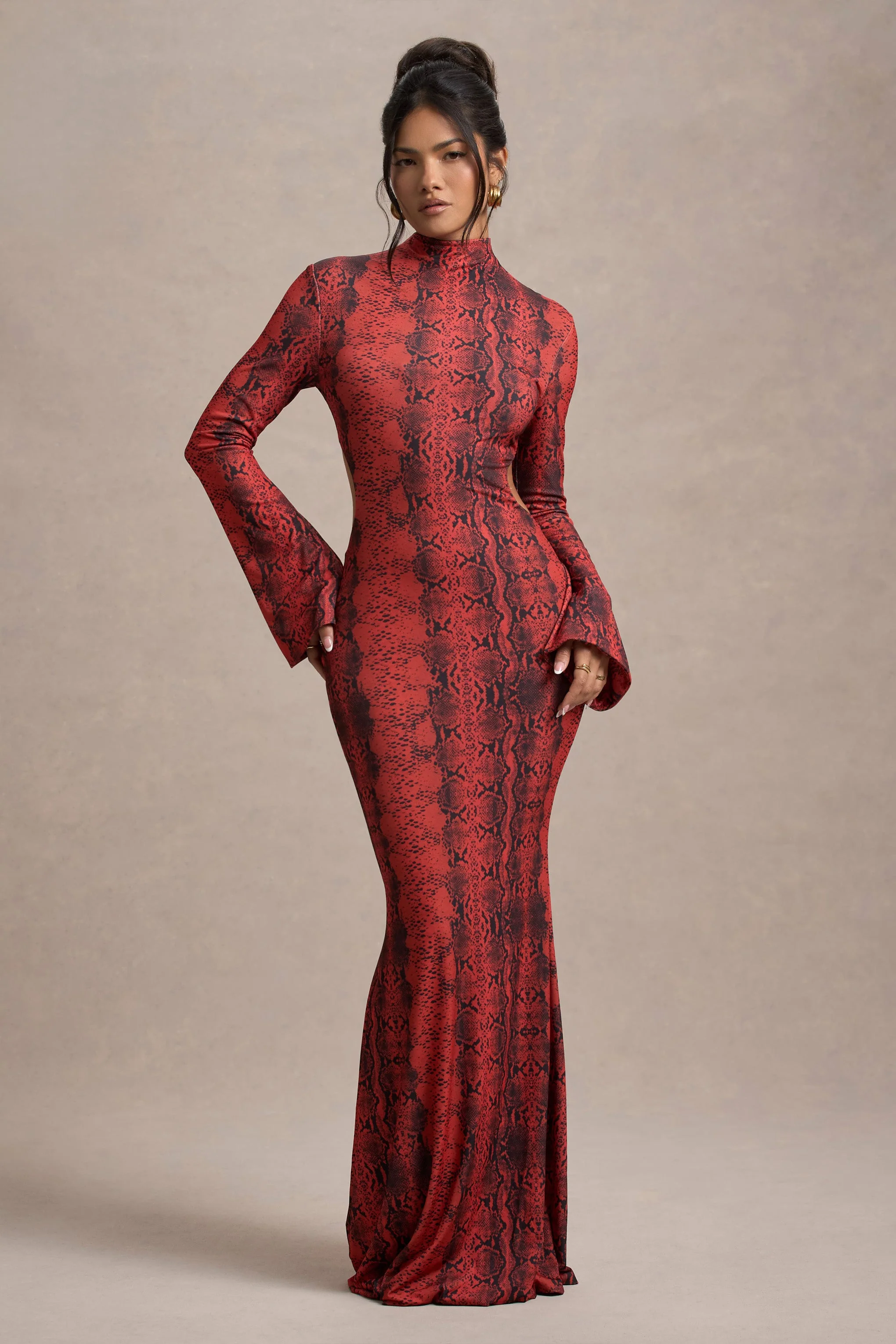 5974-arabia-red-snake-print-high-neck-cut-out-maxi-dress-1.webp