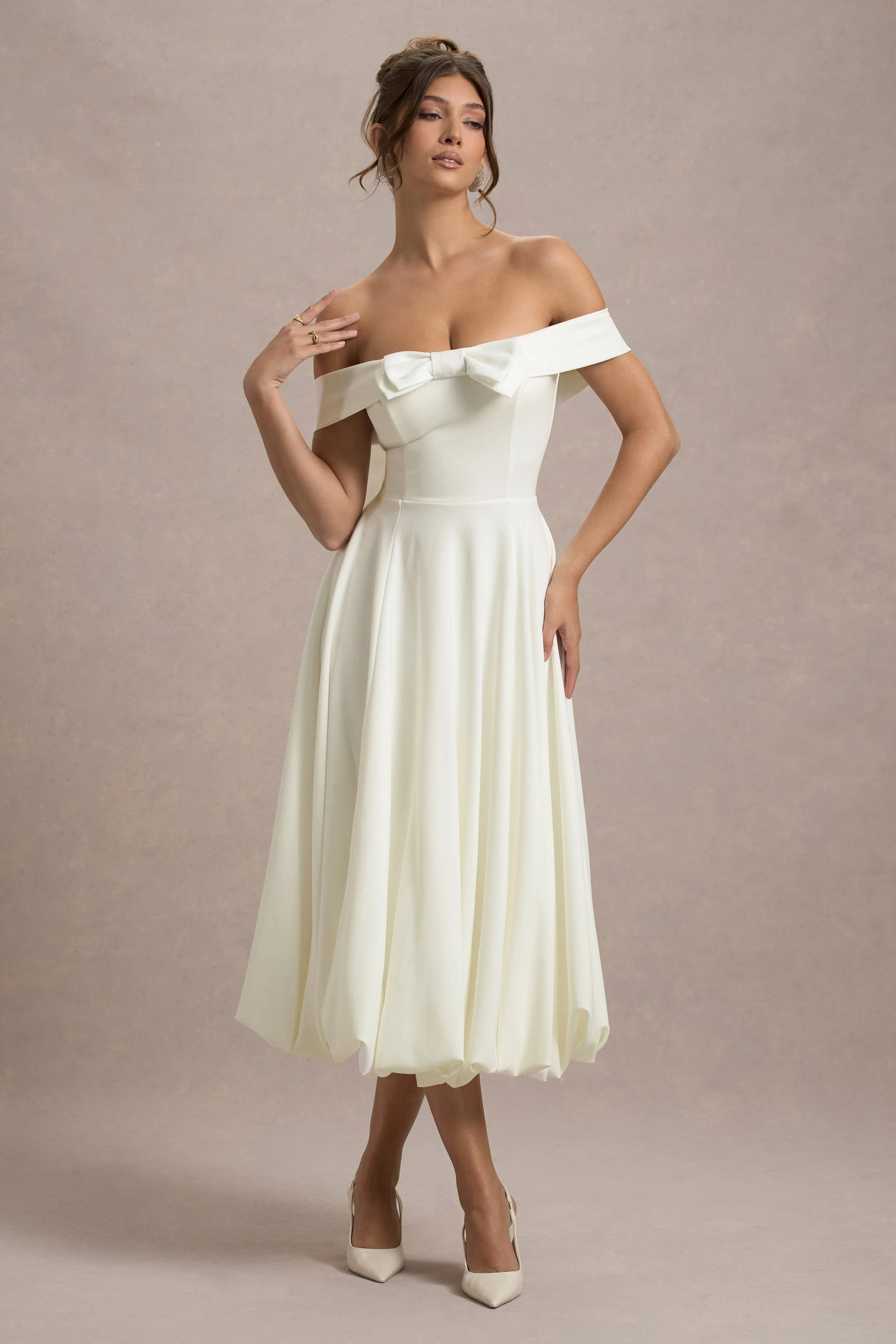 6447-calliopia-cream-bow-bardot-midi-dress-with-puff-ball-skirt-1.webp