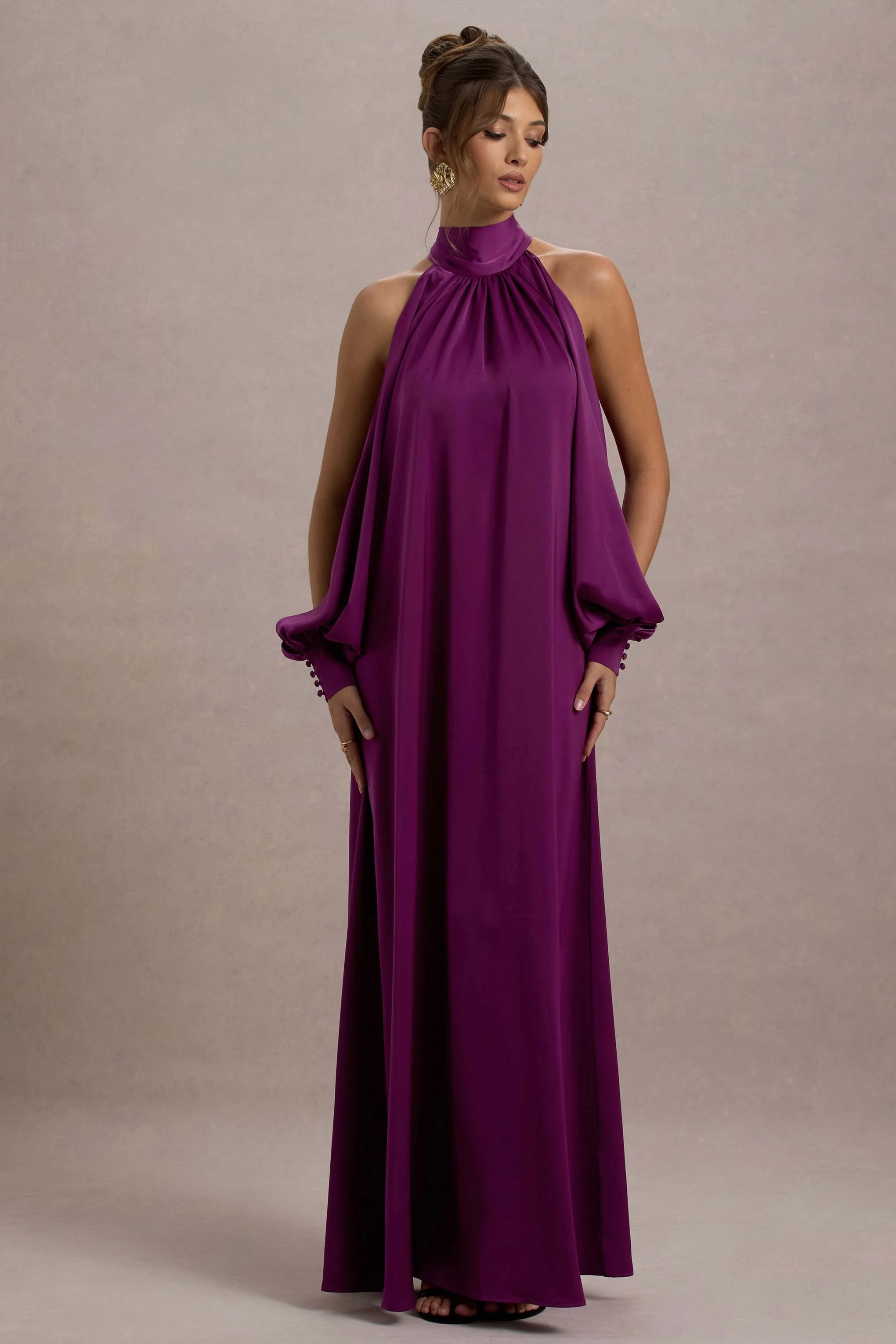 6556-baila-mulberry-satin-high-neck-cape-sleeve-maxi-dress-1.webp