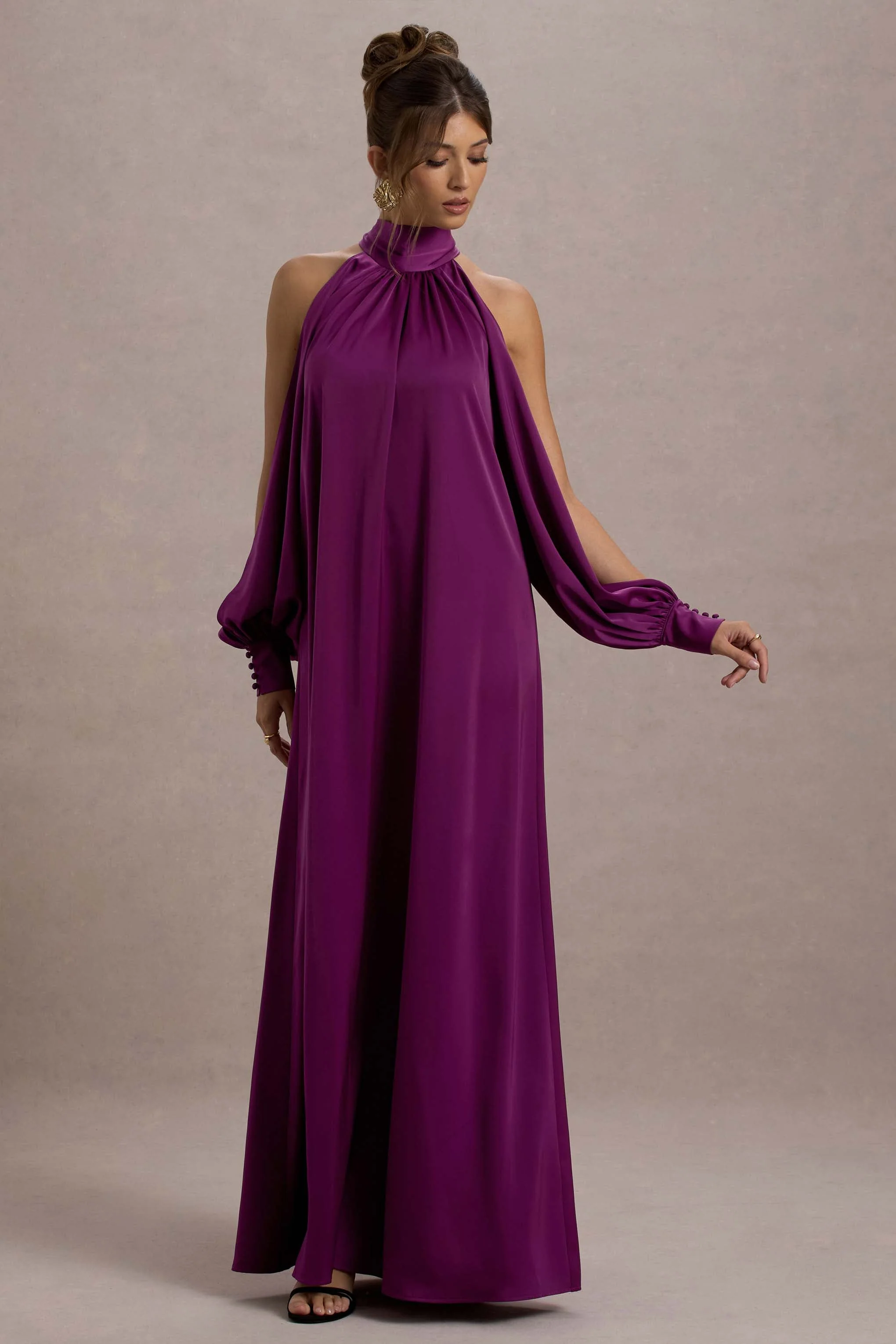 6556-baila-mulberry-satin-high-neck-cape-sleeve-maxi-dress-1.webp