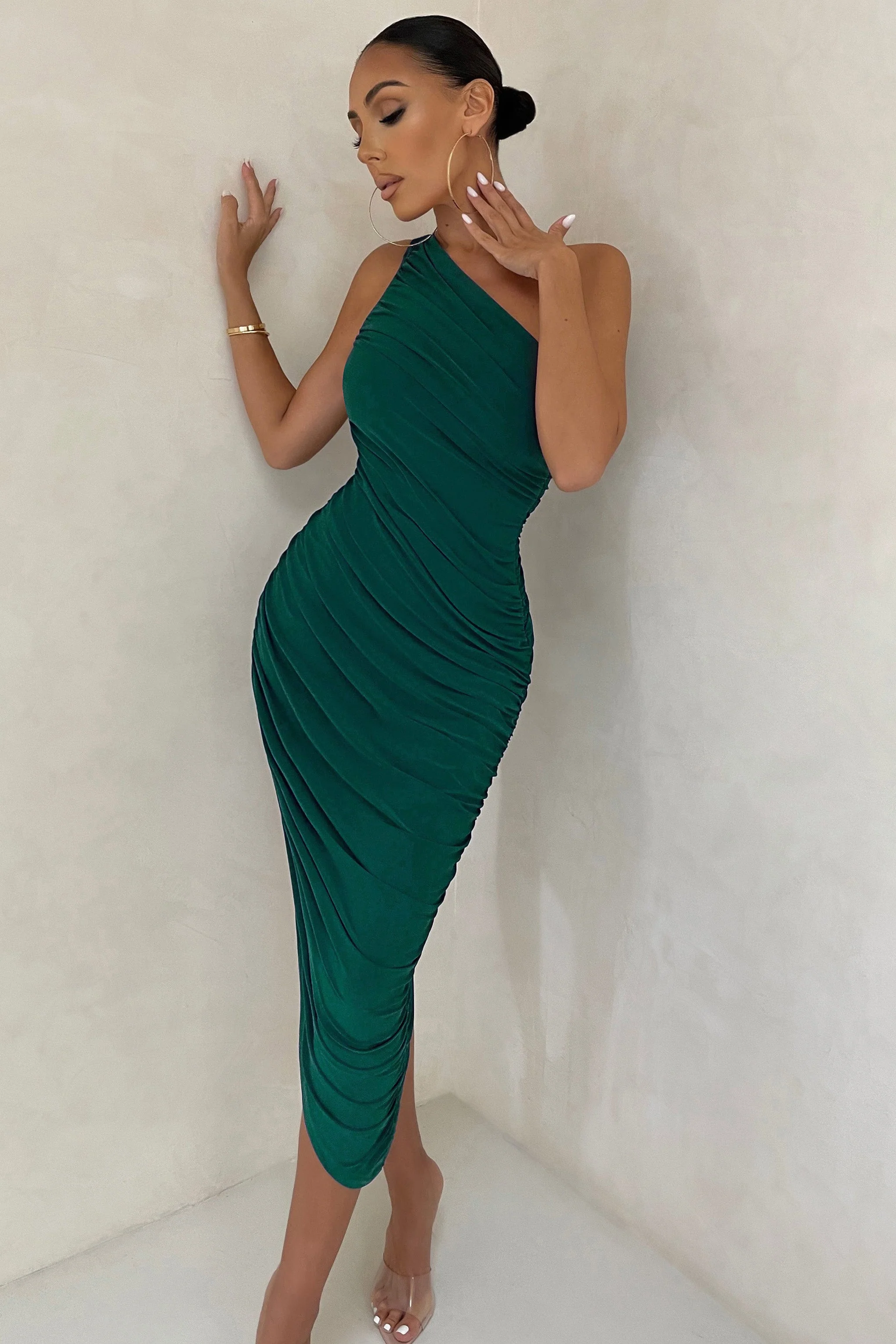 656-late-night-bottle-green-asymmetric-one-shoulder-ruched-midi-dress-1.webp