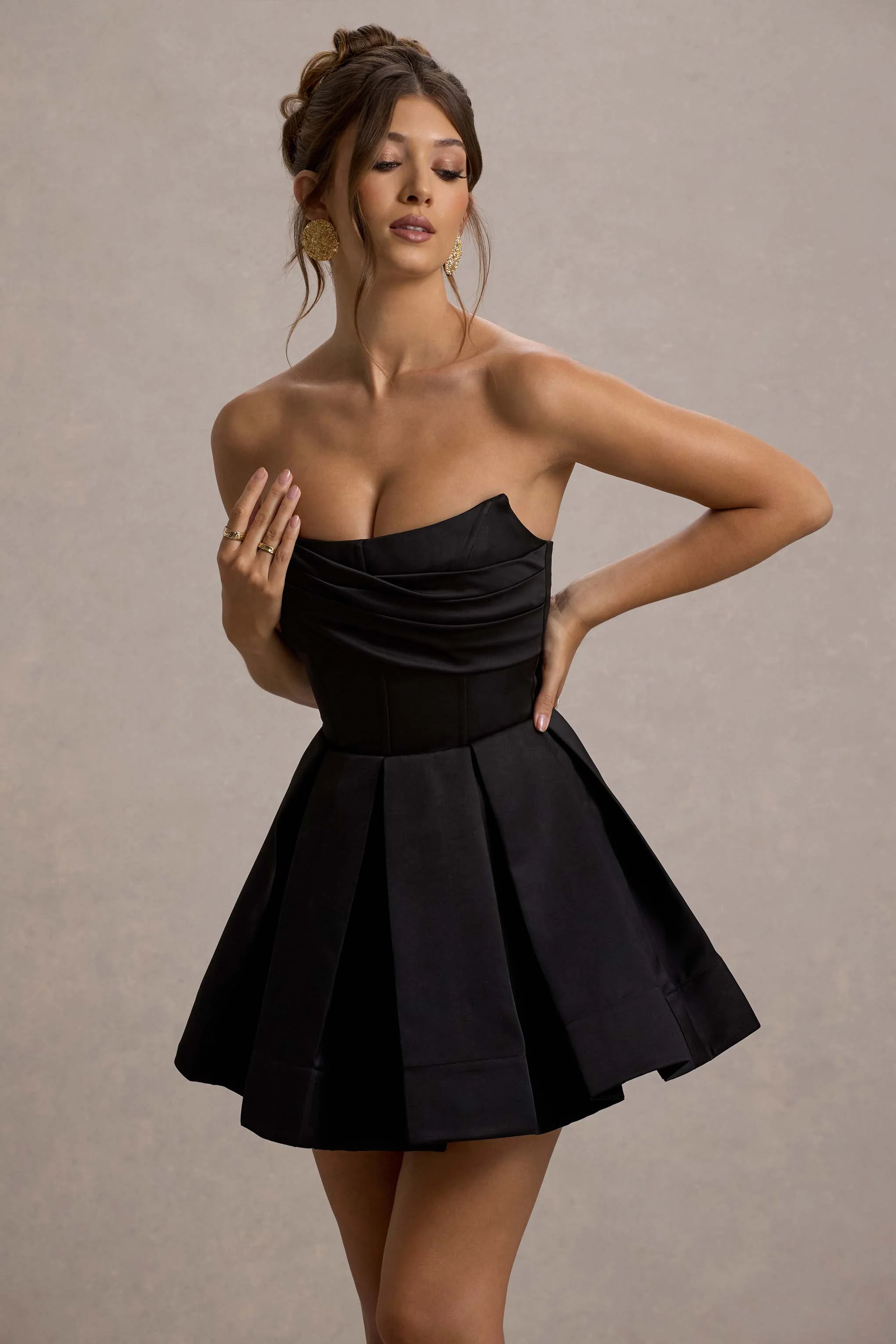 6867-saira-black-satin-strapless-skater-mini-dress-1.webp