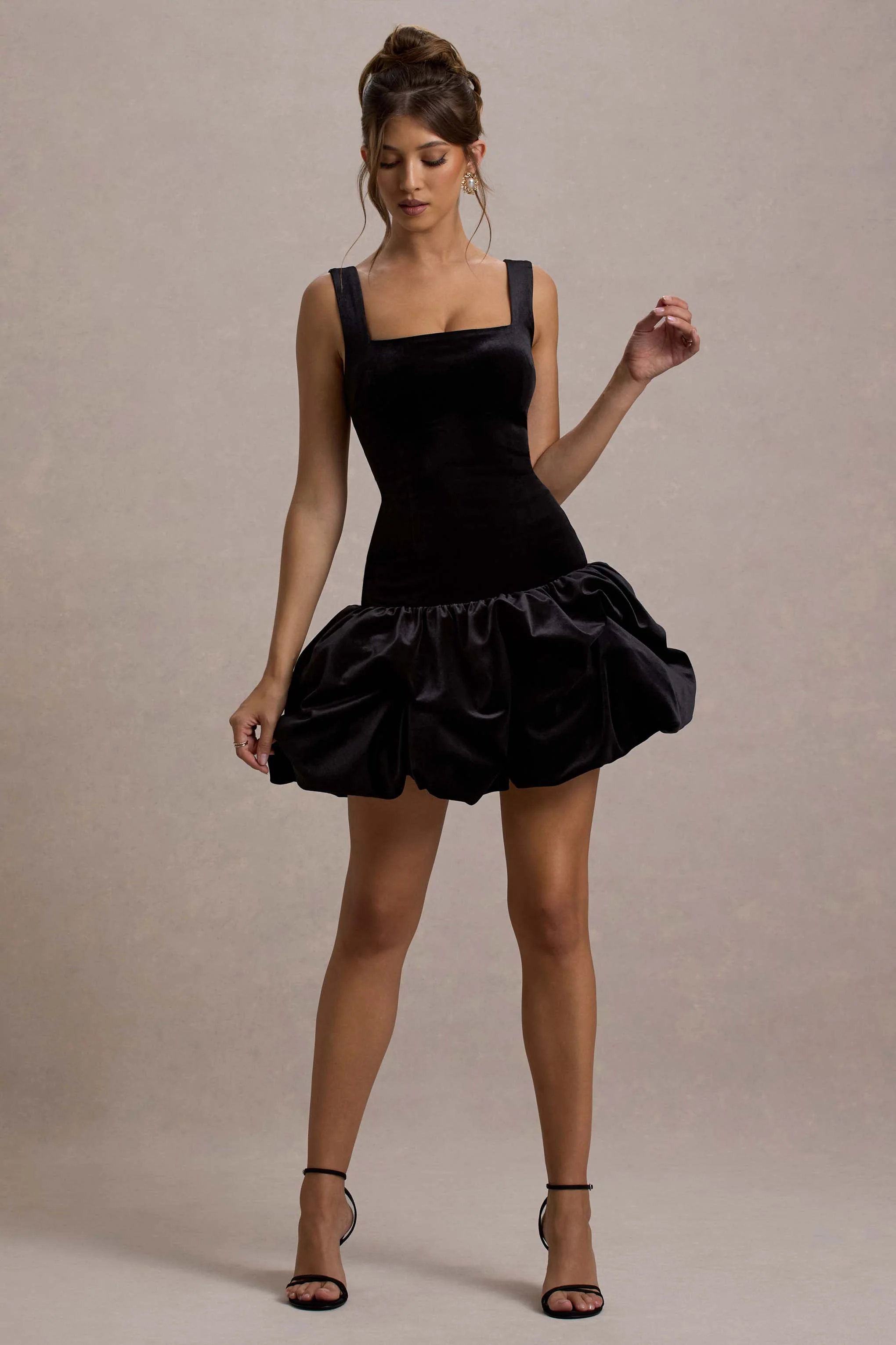 6874-sutton-black-velvet-square-neck-ruffle-hem-mini-dress-1.webp