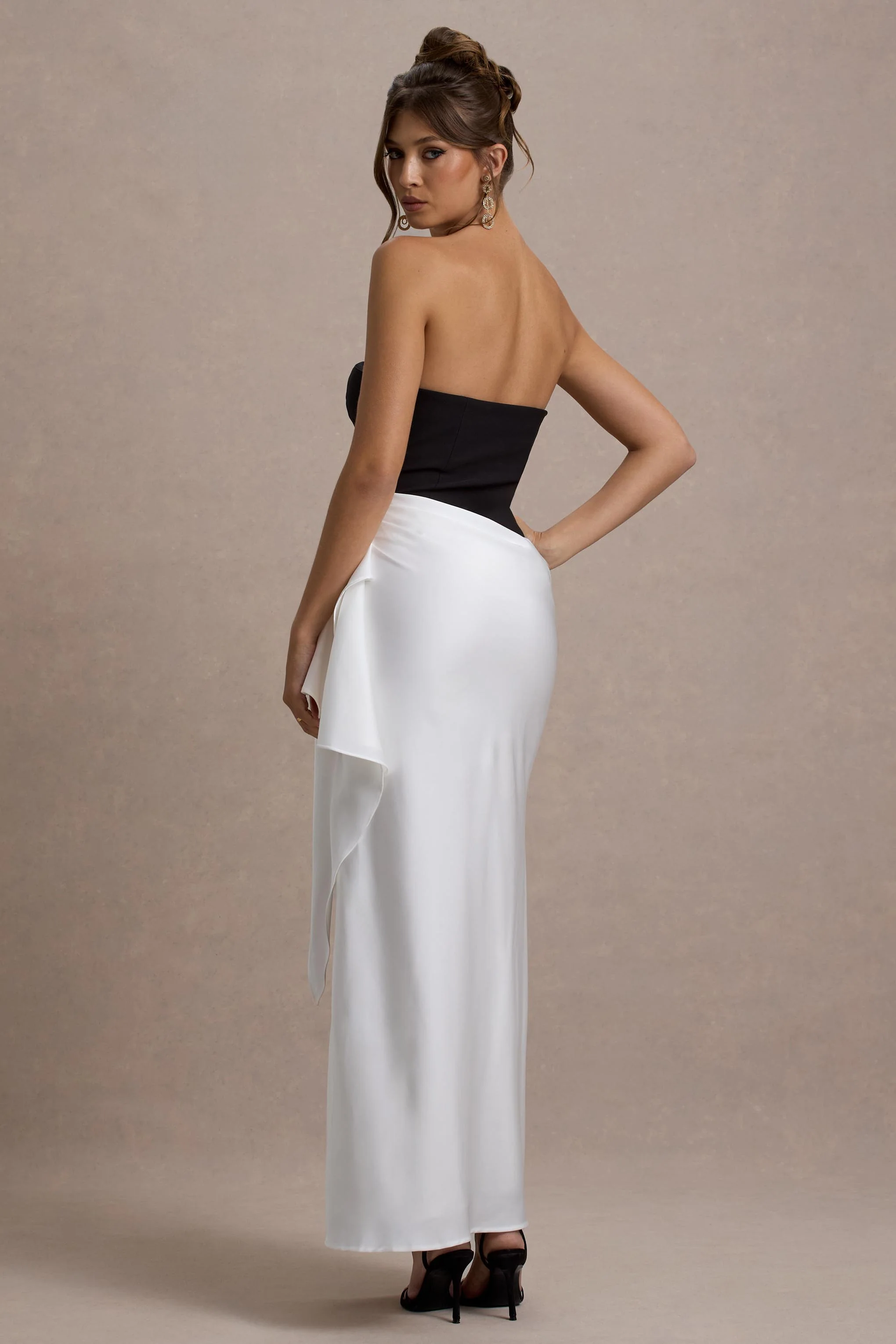 7056-kalinda-black-and-white-strapless-maxi-dress-with-draped-skirt-1.webp