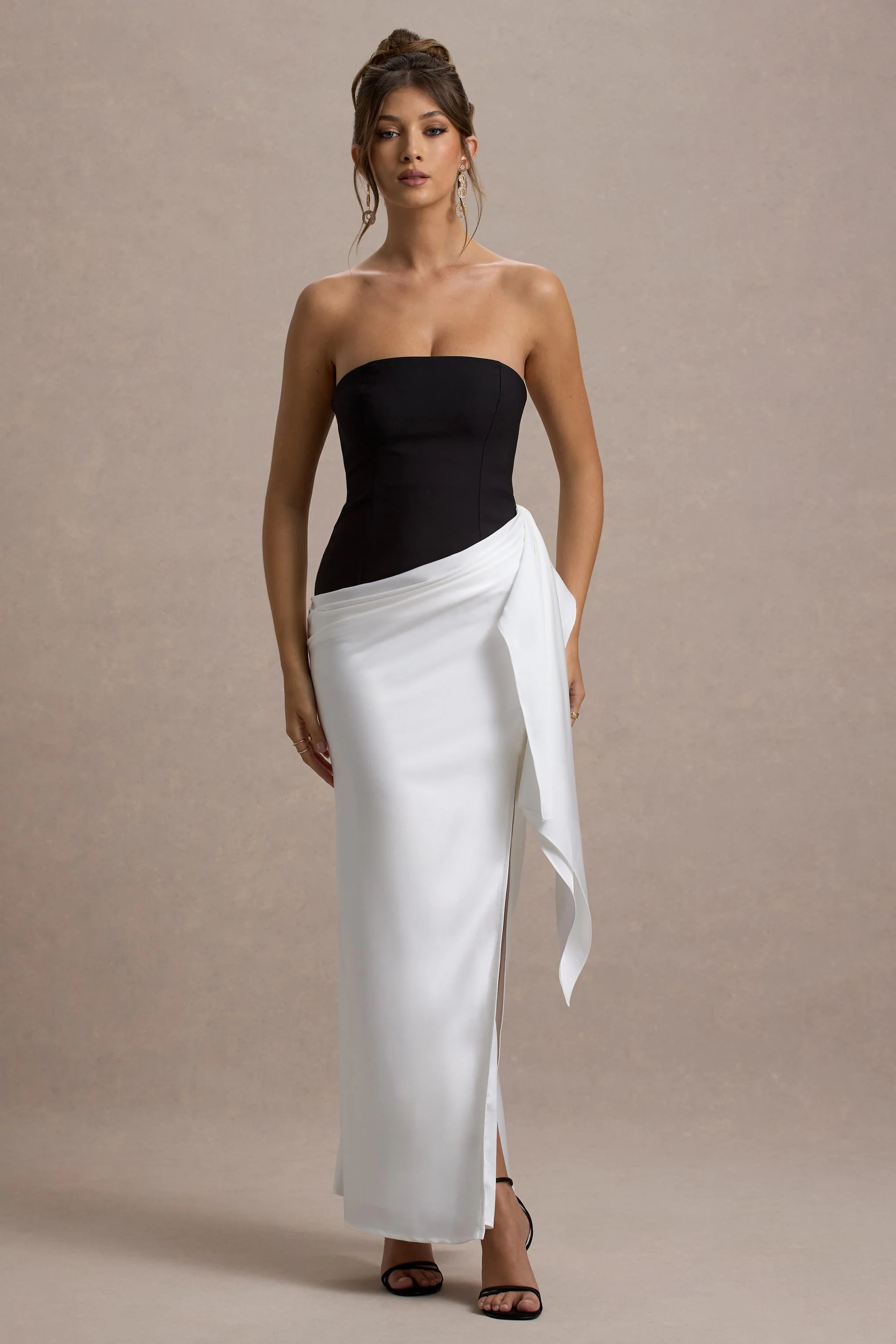 7056-kalinda-black-and-white-strapless-maxi-dress-with-draped-skirt-1.webp
