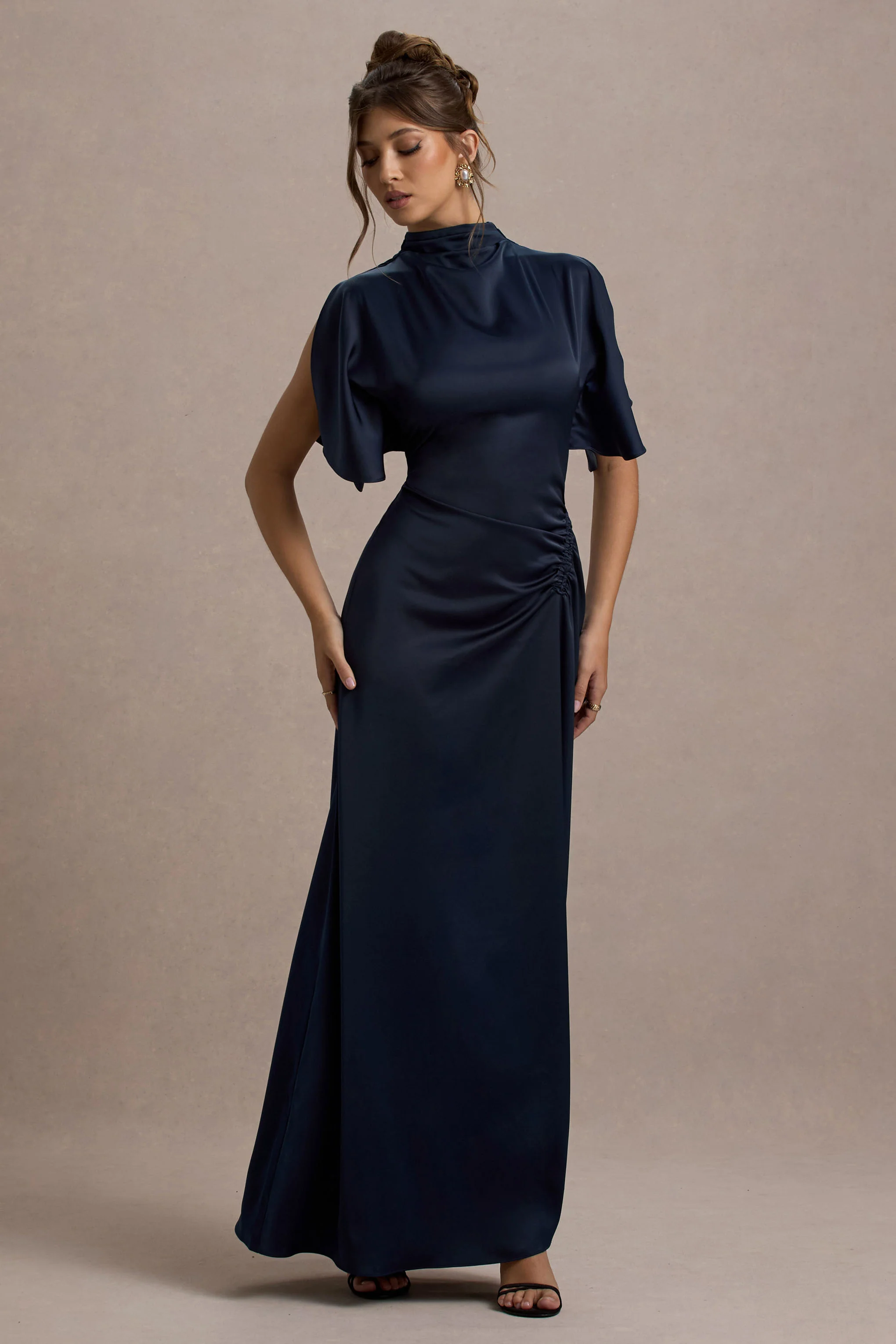 7070-audley-navy-satin-high-neck-flutter-sleeve-maxi-dress-1.webp