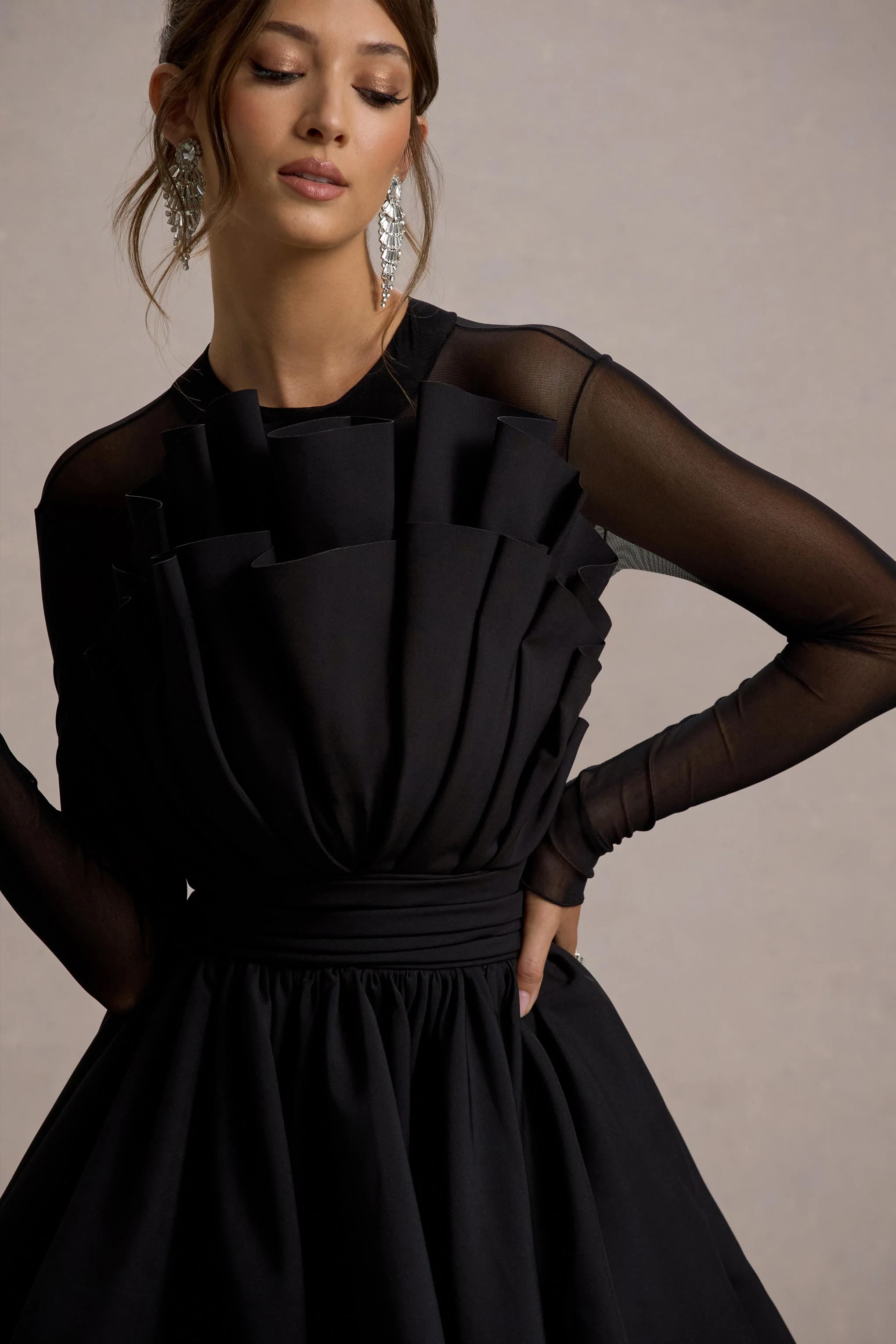 7126-jeri-black-mesh-long-sleeve-ruffled-mini-dress-1.webp