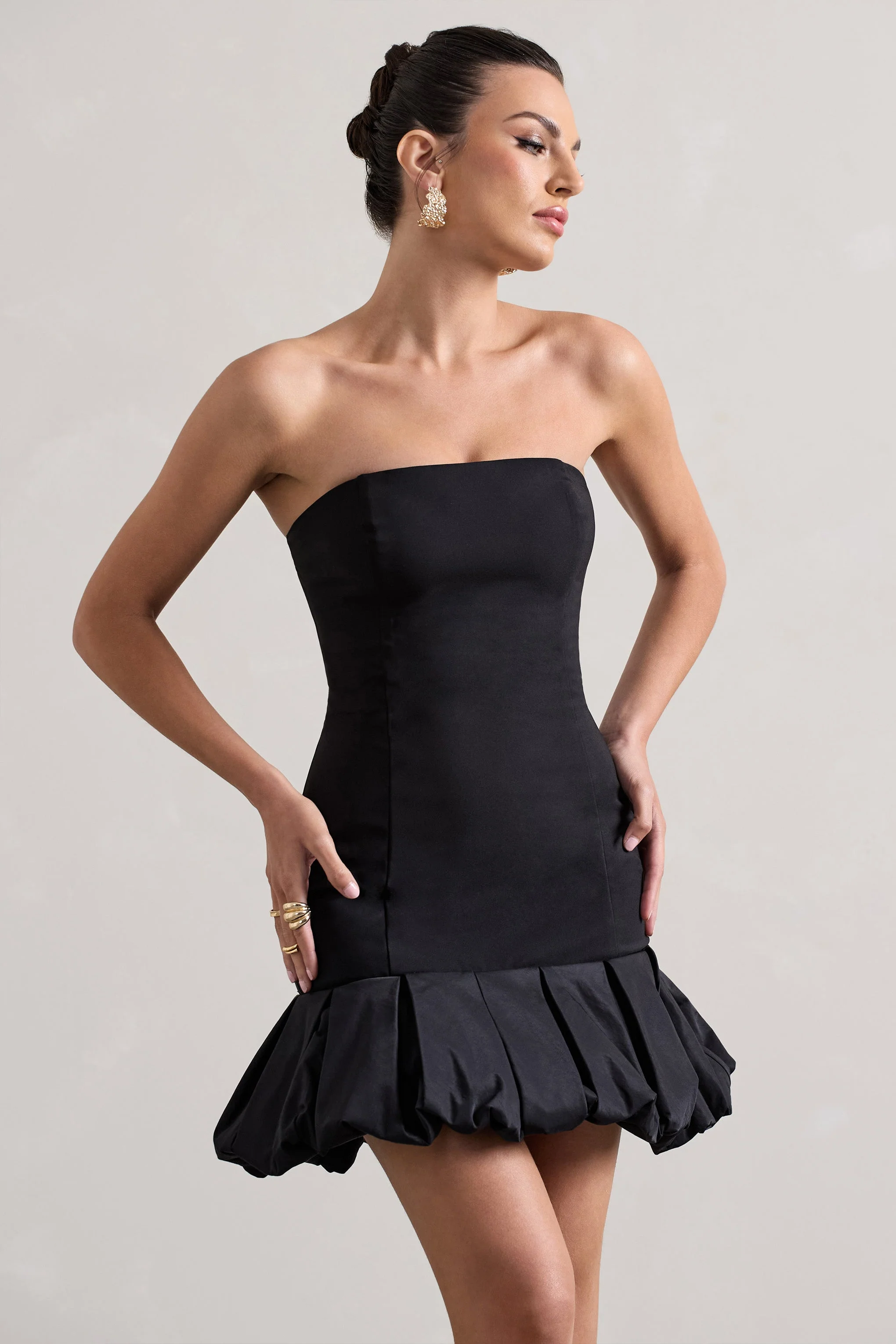 7486-liscia-black-bandeau-mini-dress-with-ruffle-trim-1.webp