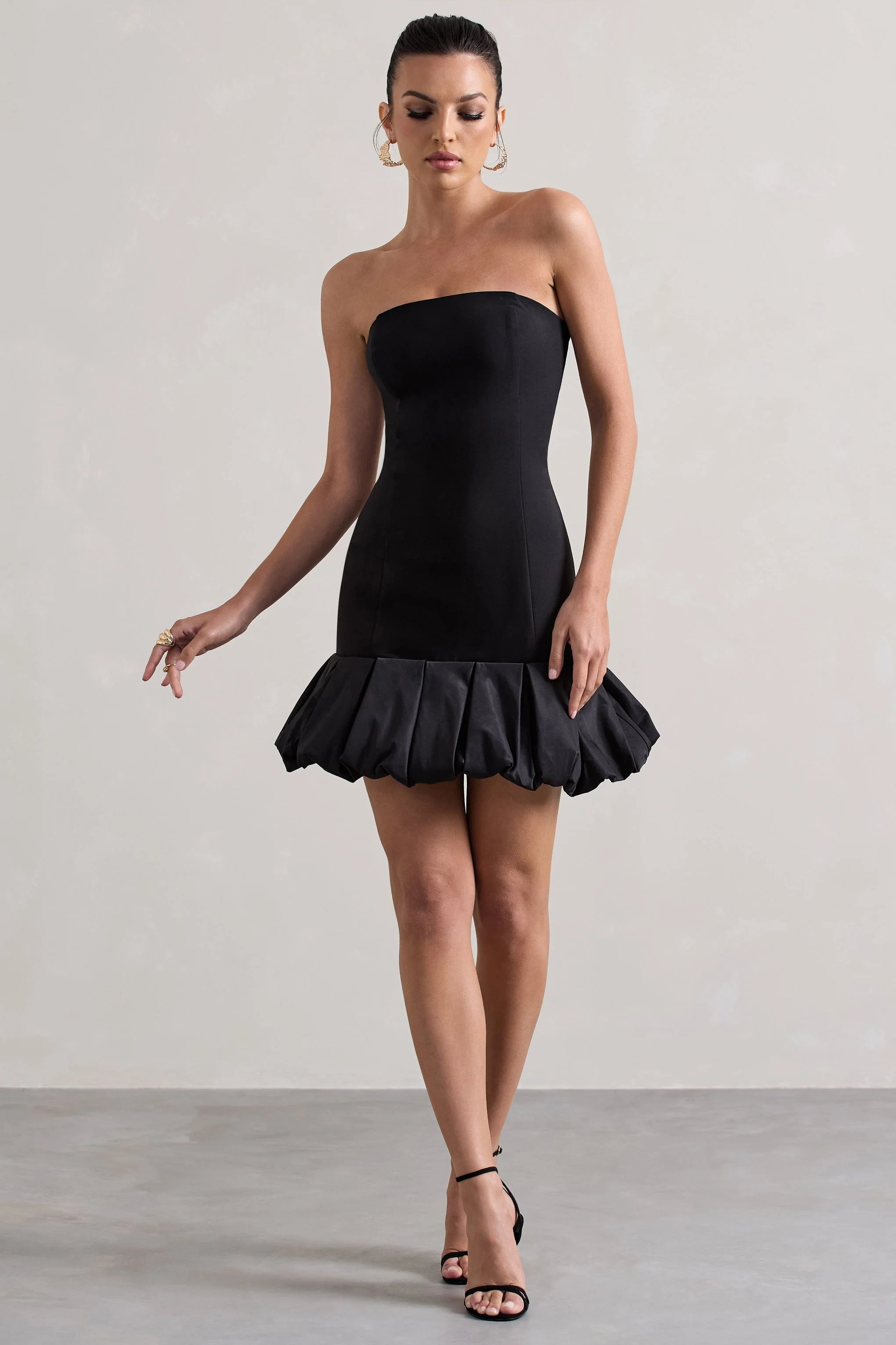 7486-liscia-black-bandeau-mini-dress-with-ruffle-trim-1.webp
