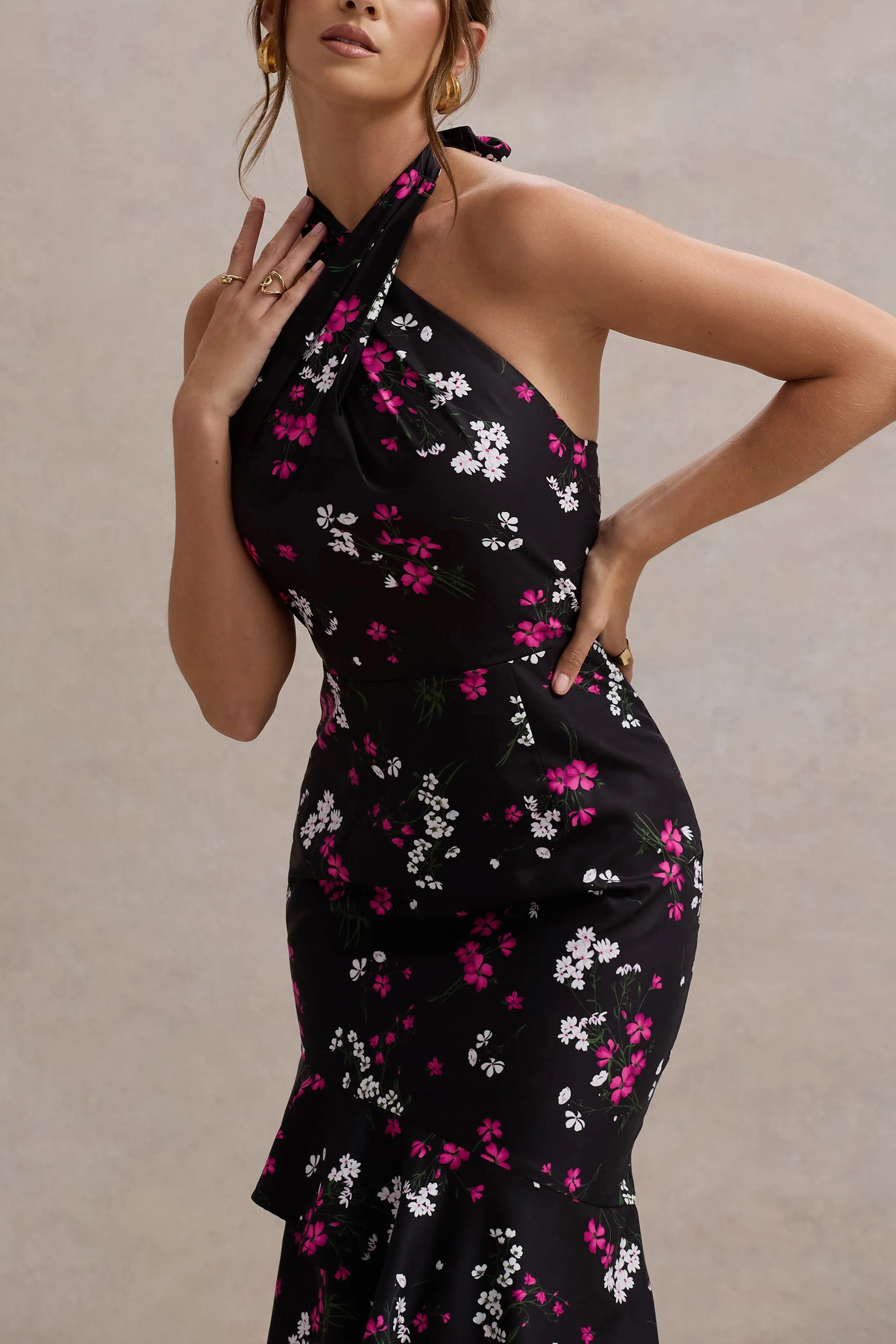 7549-melodia-black-ditsy-floral-print-satin-halter-neck-ruffled-maxi-dress-1.webp