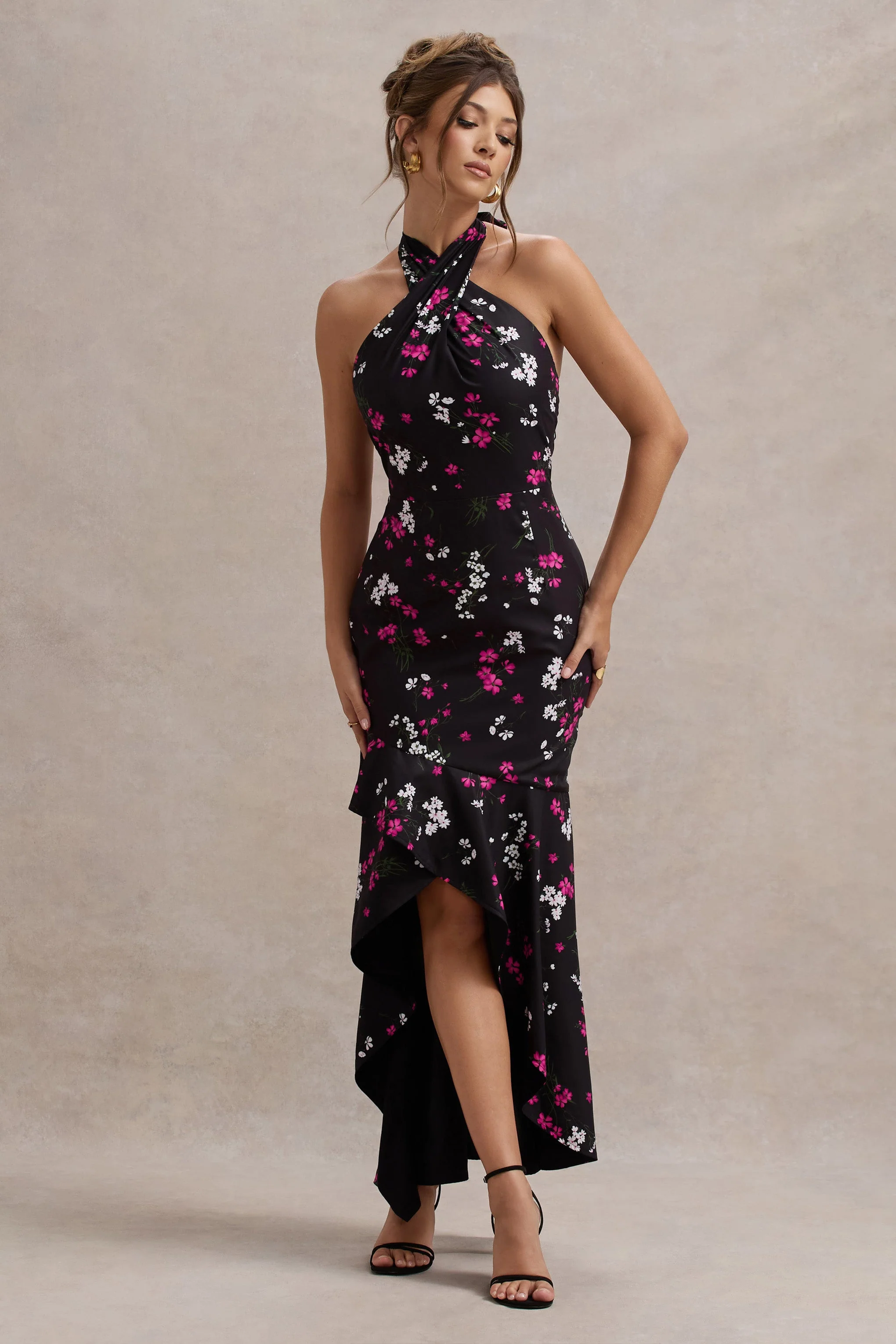 7549-melodia-black-ditsy-floral-print-satin-halter-neck-ruffled-maxi-dress-1.webp