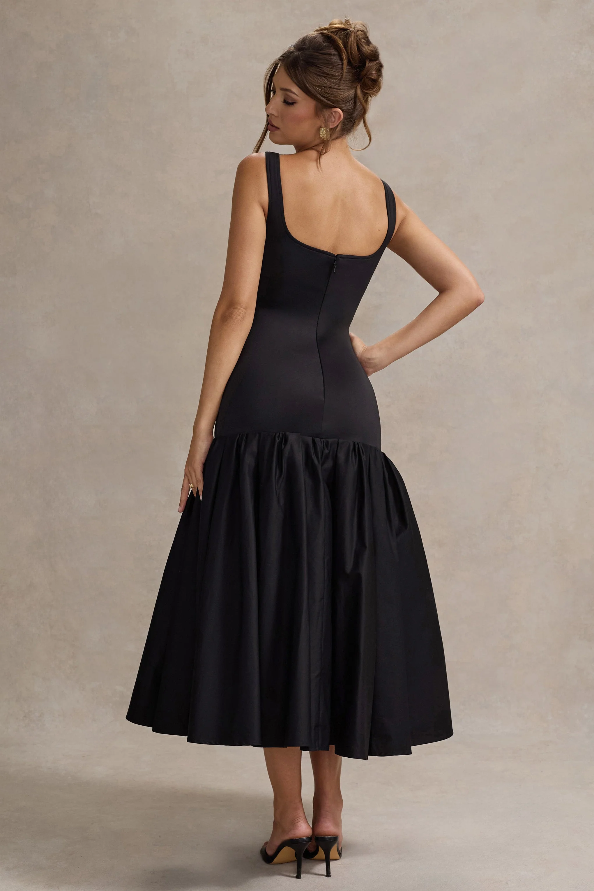 7606-parida-black-poplin-drop-waist-midi-dress-with-peplum-hem-1.webp