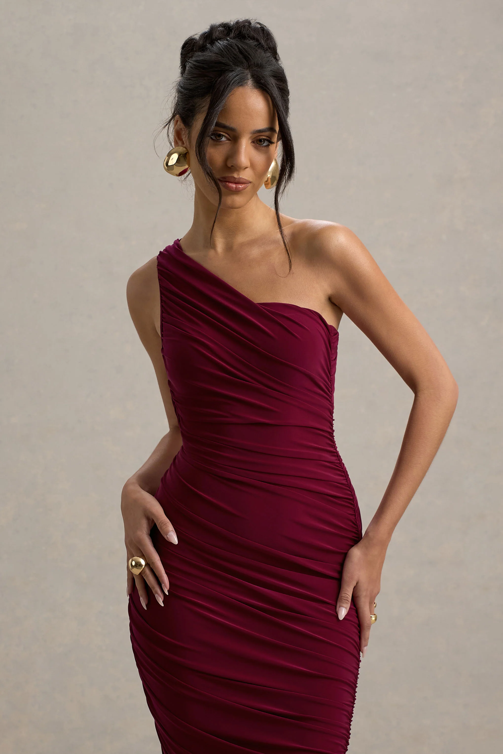8801-dorit-burgundy-one-shoulder-asymmetric-ruched-midi-dress-1.webp
