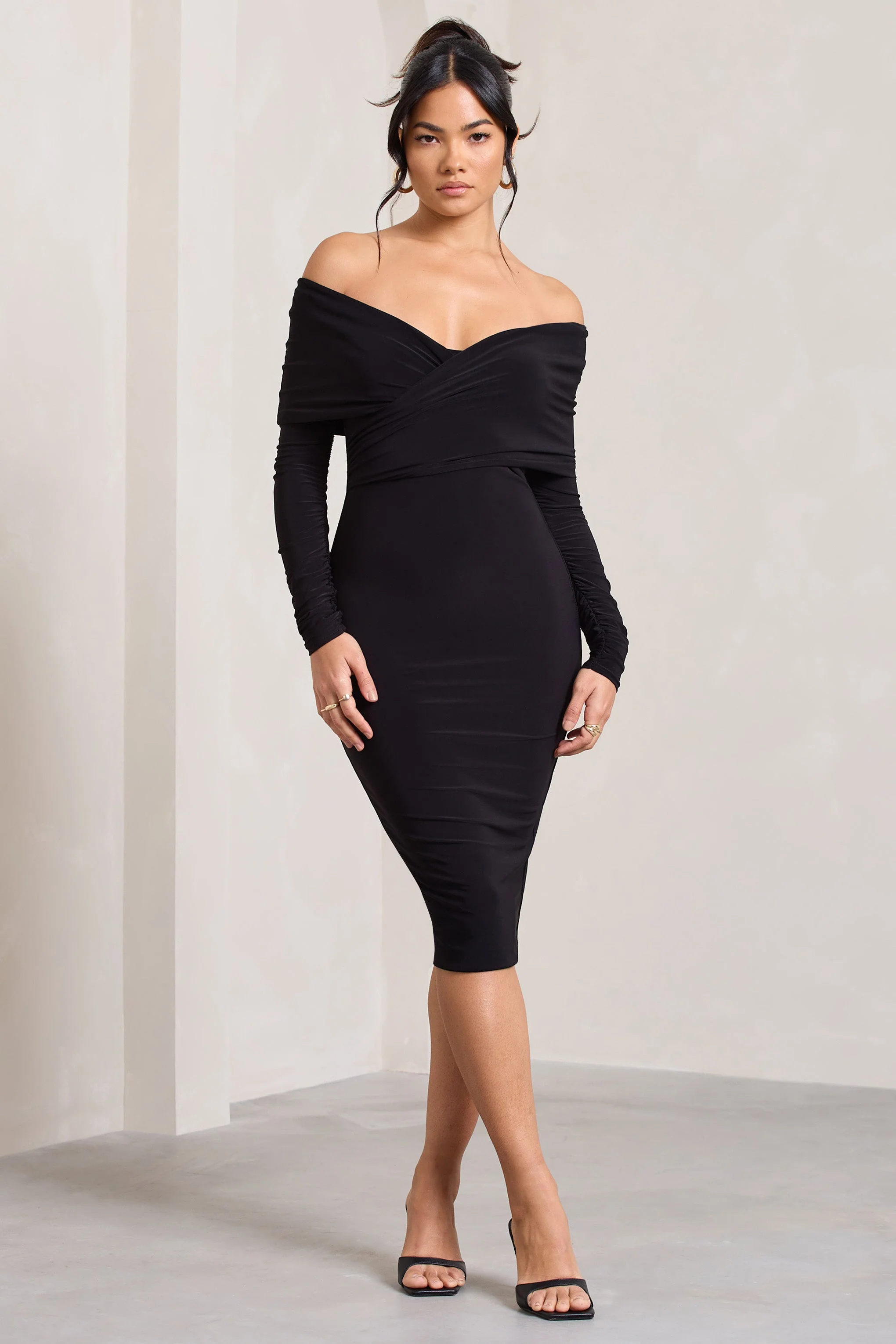 980-flatter-me-black-twist-front-bardot-midi-dress-1.webp