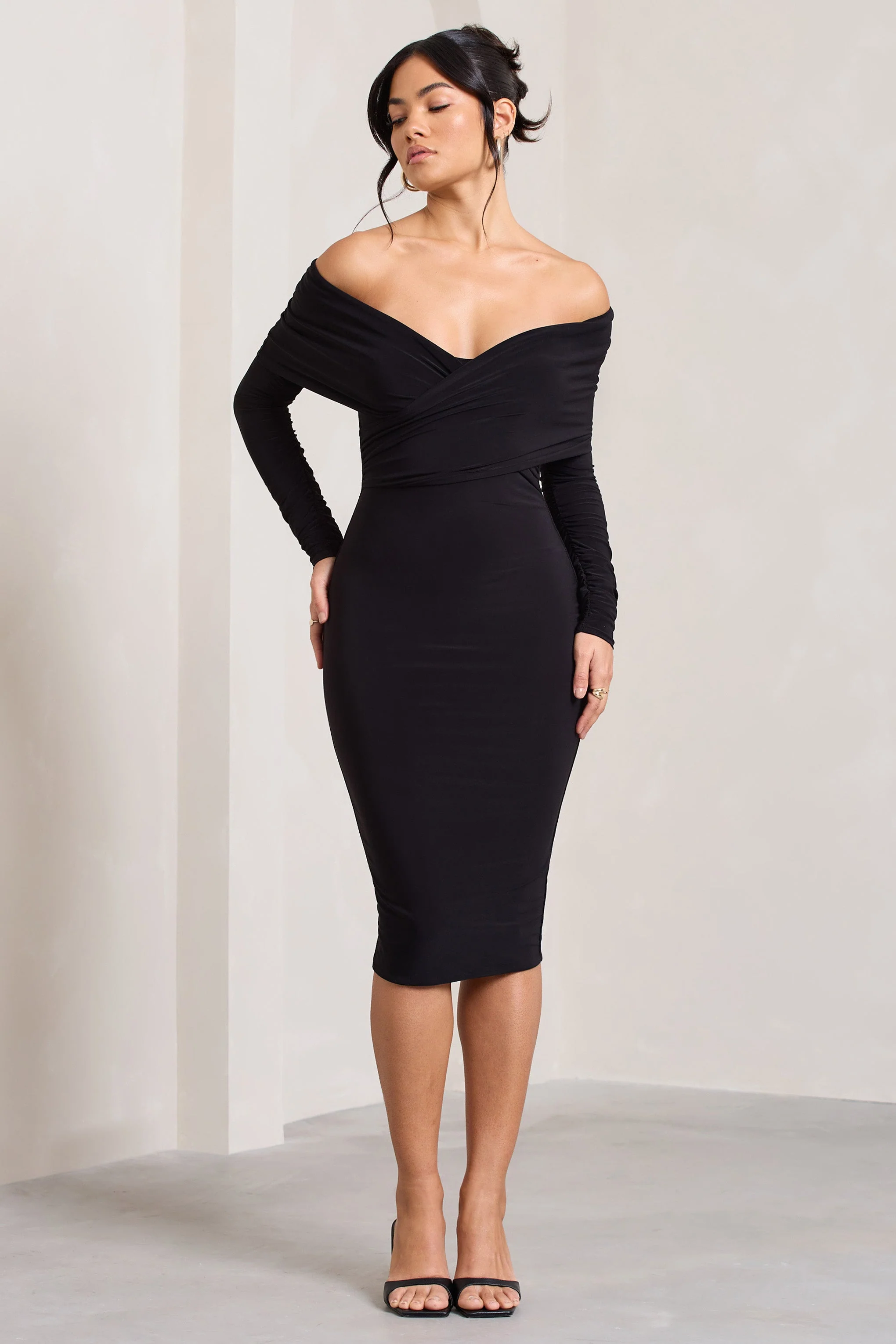 980-flatter-me-black-twist-front-bardot-midi-dress-1.webp